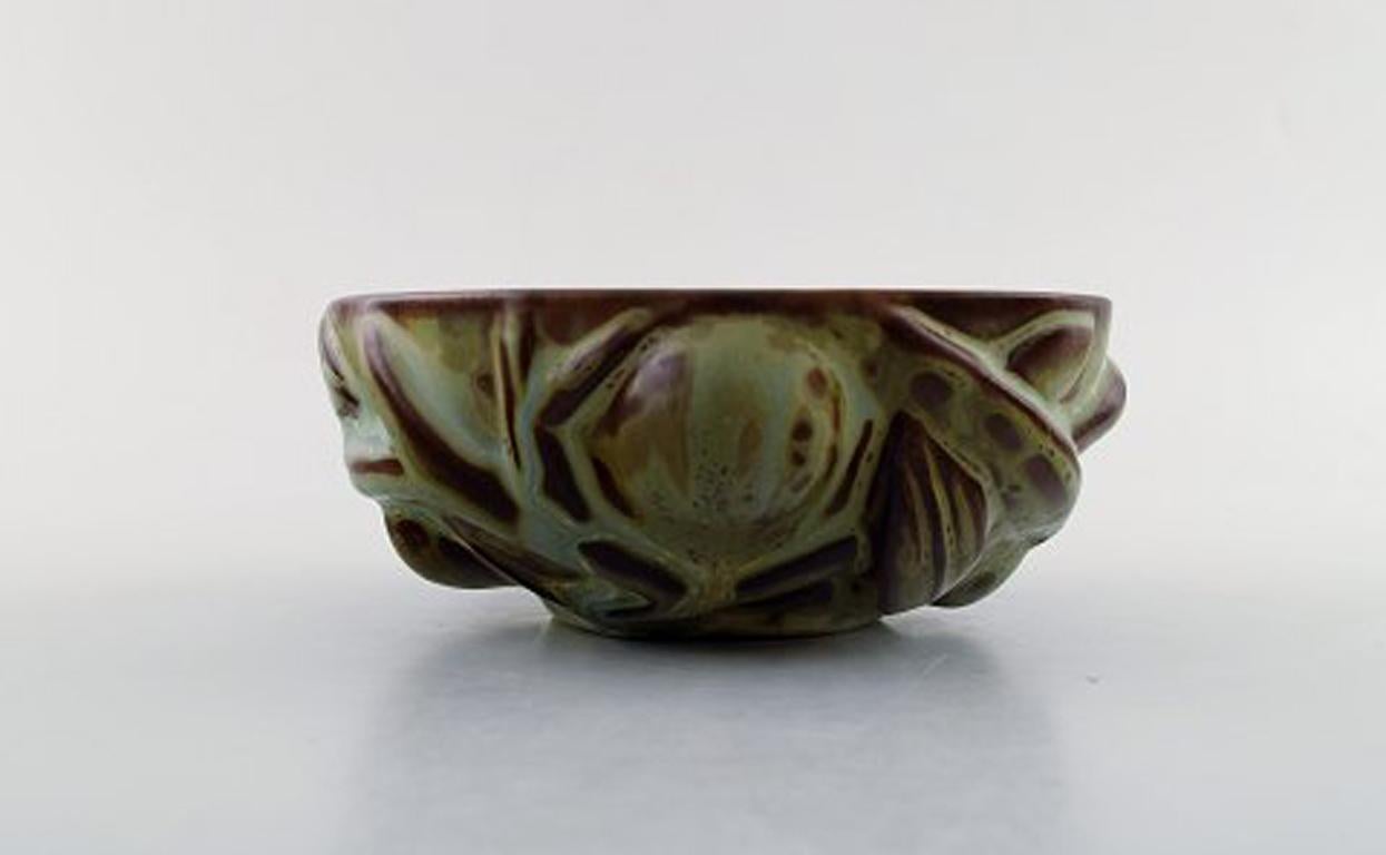 Danish Axel Salto for Royal Copenhagen, Stoneware Bowl Modeled in Organic Shape