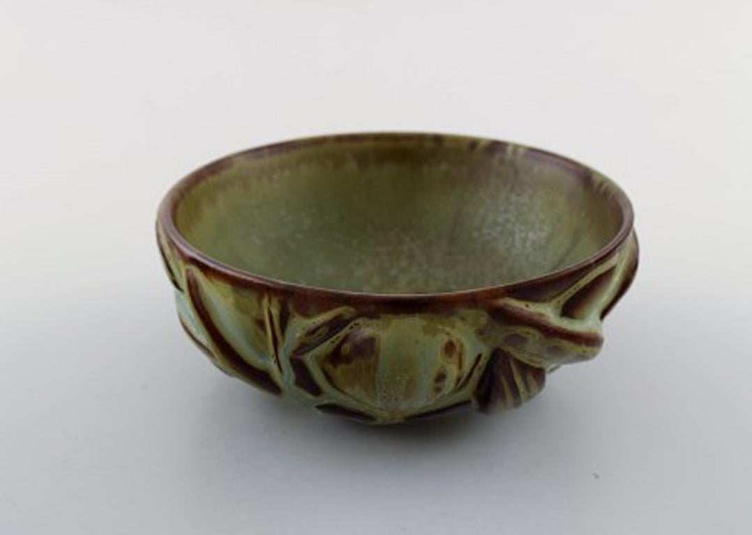 Mid-20th Century Axel Salto for Royal Copenhagen, Stoneware Bowl Modeled in Organic Shape