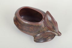 Axel Salto for Royal Copenhagen. Stoneware bowl with biomorphic form. Mid-20th C