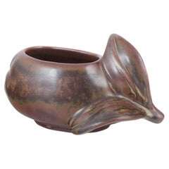 Axel Salto for Royal Copenhagen. Stoneware bowl with biomorphic form. Mid-20th C
