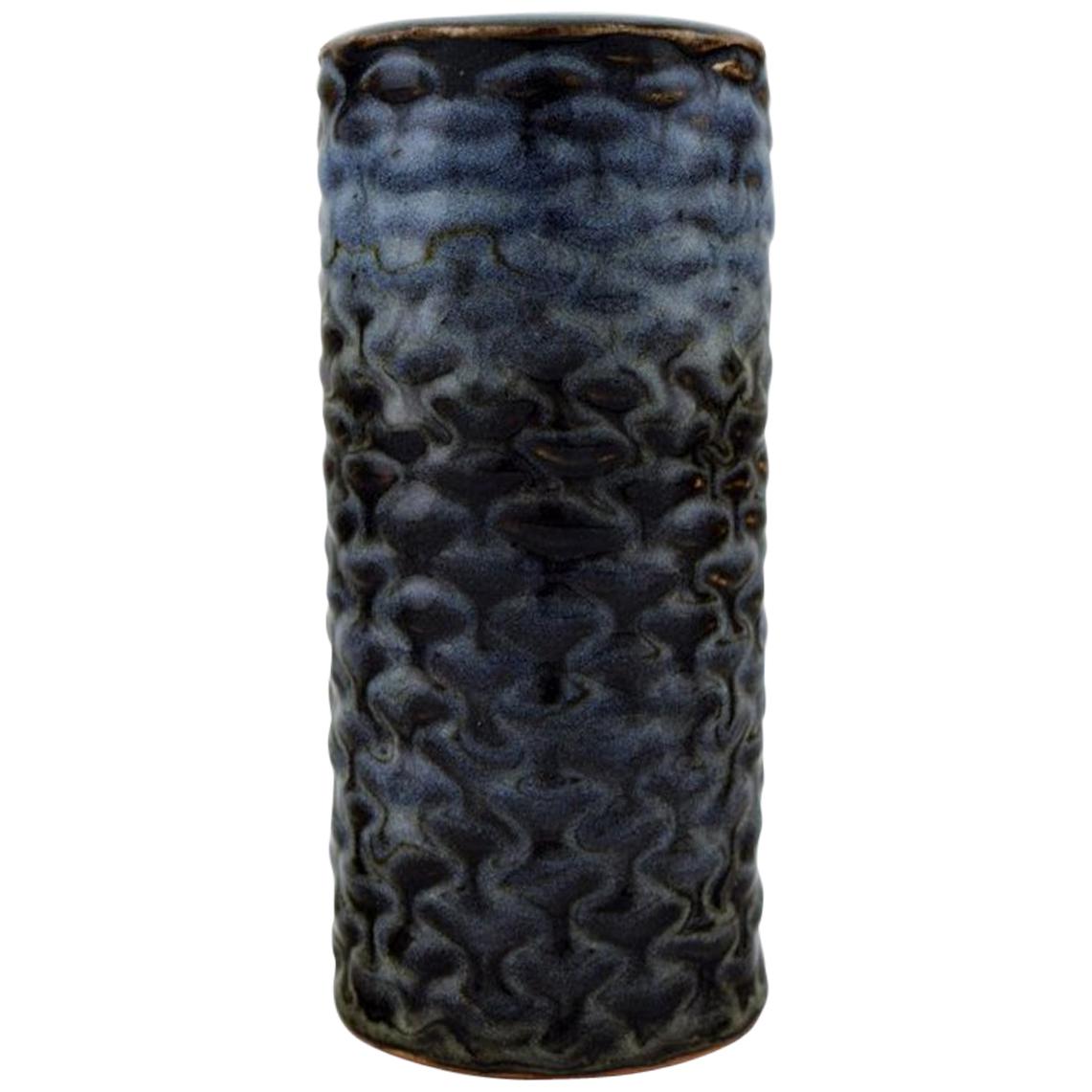 Axel Salto for Royal Copenhagen. Stoneware Vase Modeled with Buds in Relief