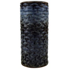 Axel Salto for Royal Copenhagen. Stoneware Vase Modeled with Buds in Relief