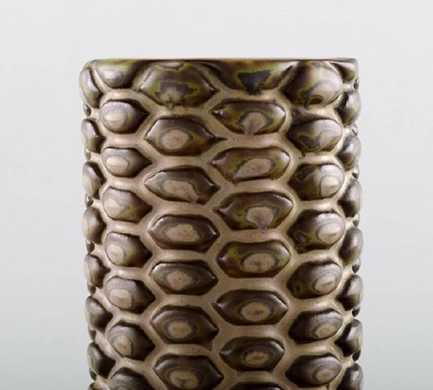 Danish Axel Salto for Royal Copenhagen Stoneware Vase Modelled with Buds in Relief