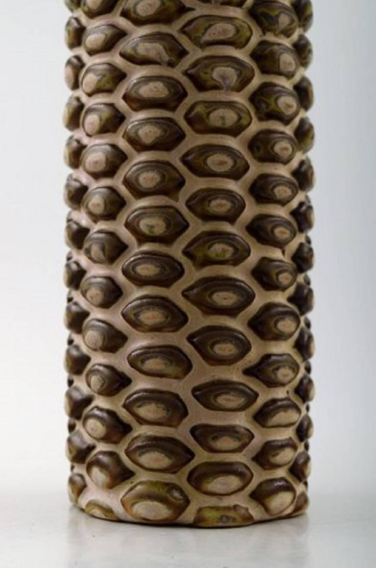 Mid-20th Century Axel Salto for Royal Copenhagen Stoneware Vase Modelled with Buds in Relief