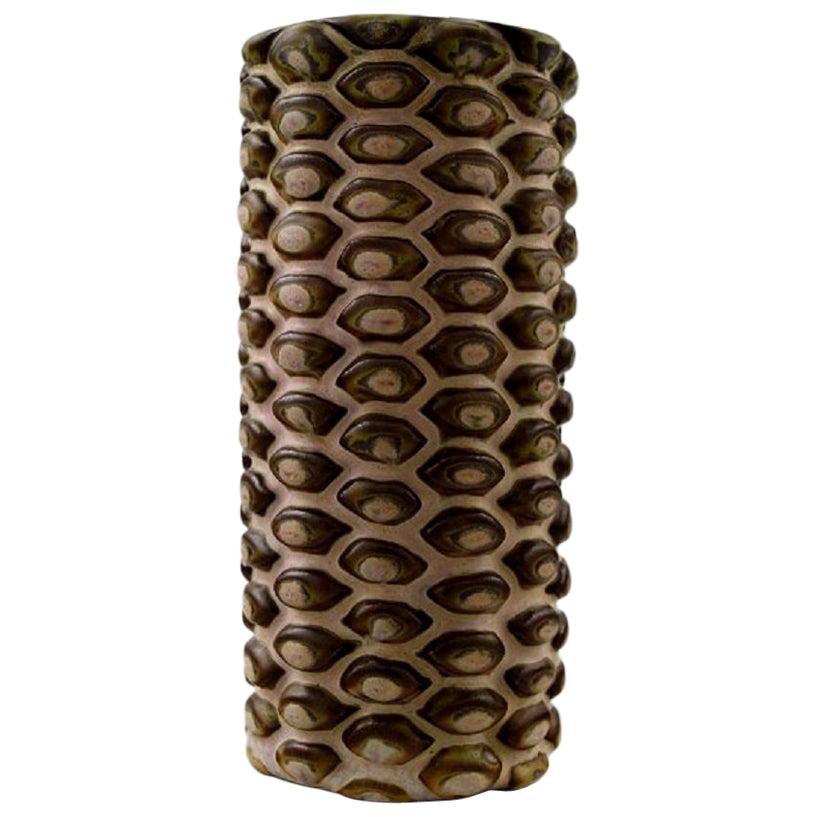 Axel Salto for Royal Copenhagen Stoneware Vase Modelled with Buds in Relief