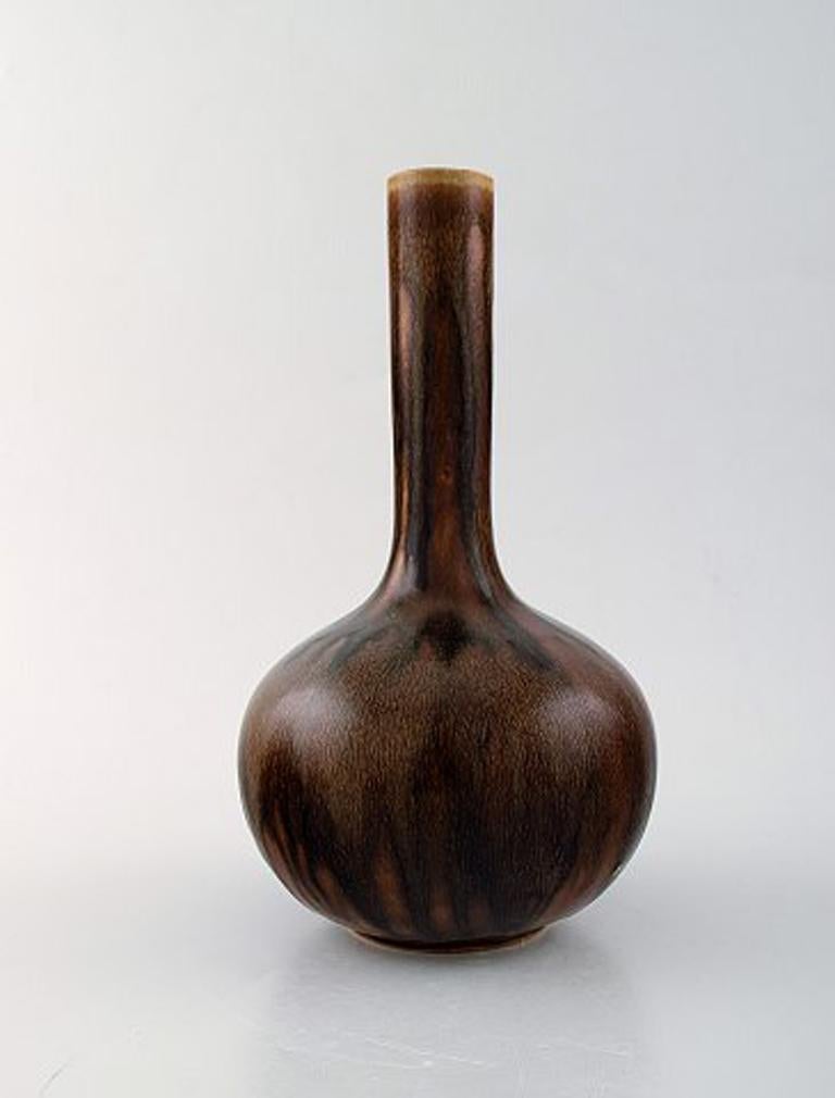 Scandinavian Modern Axel Salto for Royal Copenhagen, Vase in Glazed Stoneware, Beautiful Glaze