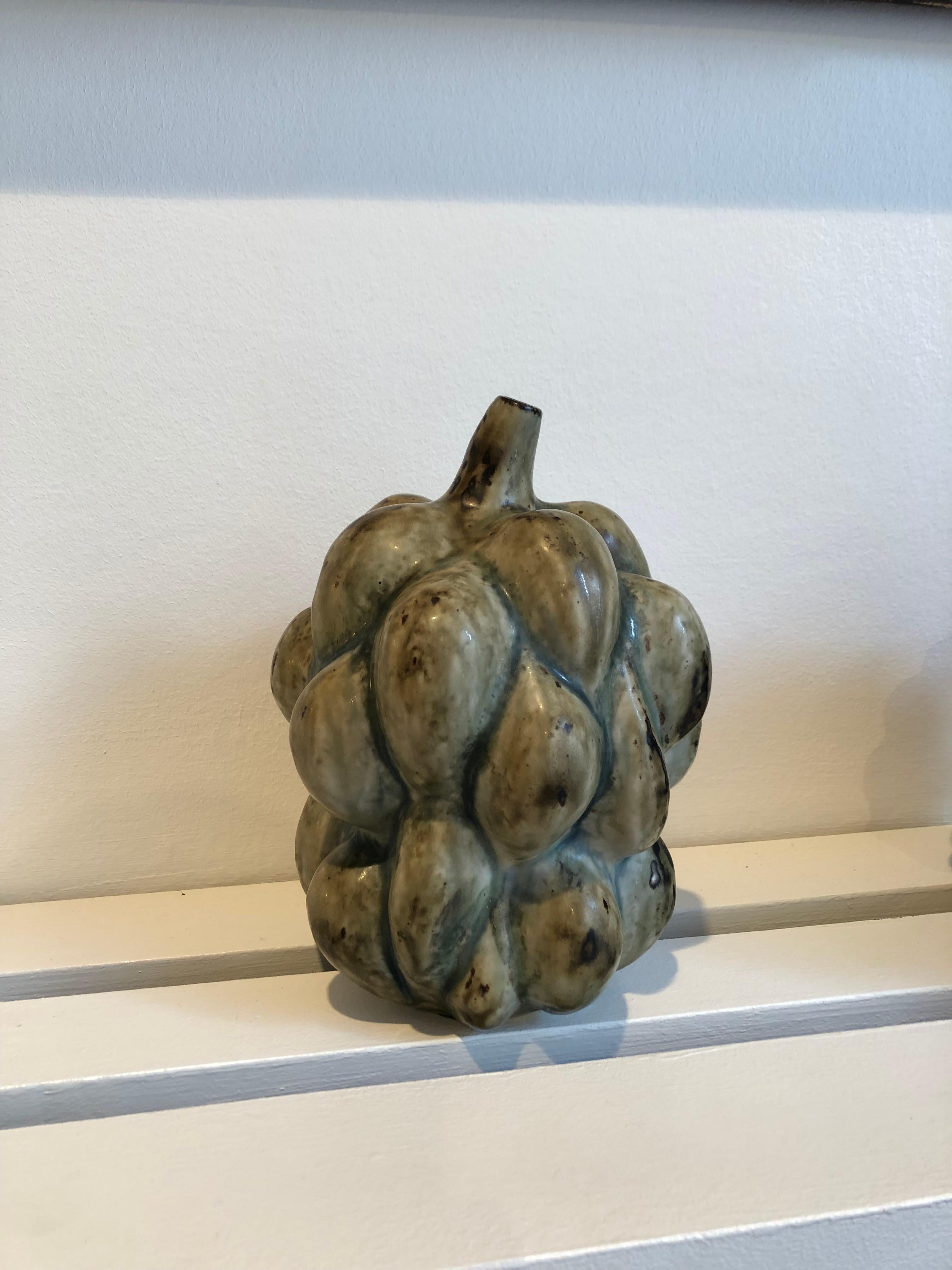 Stoneware Axel Salto 'Fruit Form' Vase in Sung Glaze for Royal Copenhagen, 1946