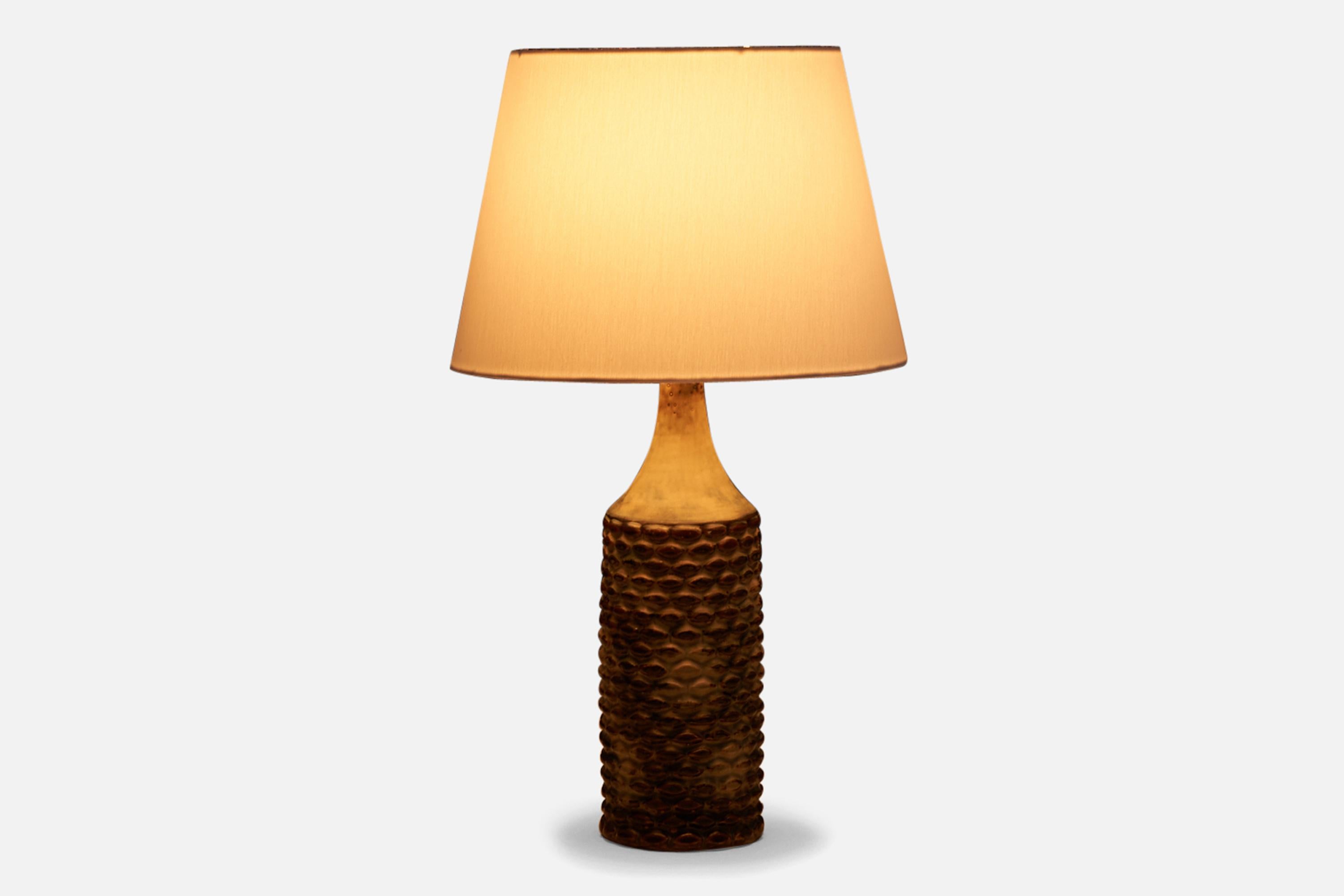 Axel Salto, grande lampe de table, grès émaillé, Royal Copenhagen, Danemark Bon état - En vente à High Point, NC