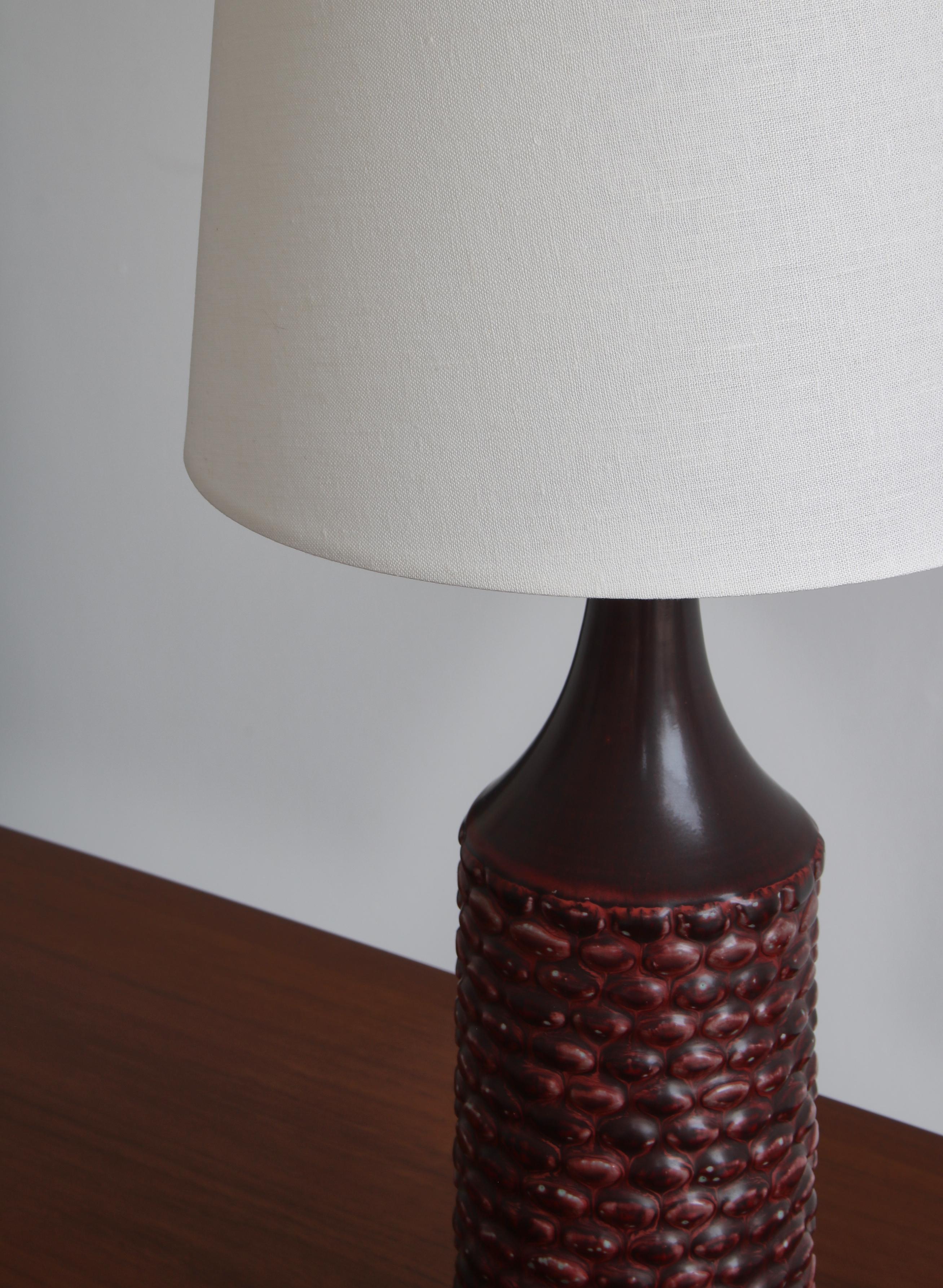 Stoneware Axel Salto Large Table Lamp in Oxblood Glaze from Royal Copenhagen, 1958 For Sale