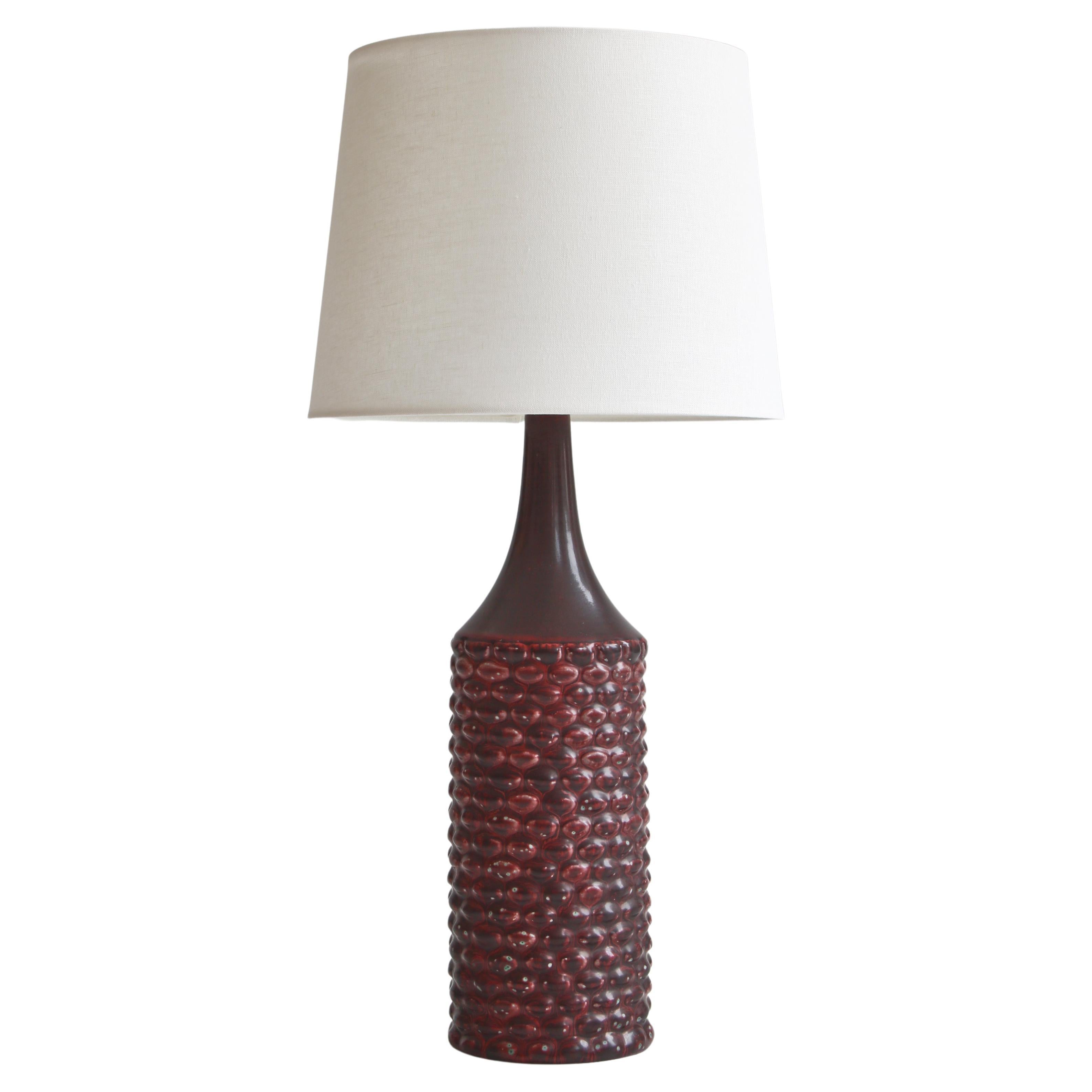 Axel Salto Large Table Lamp in Oxblood Glaze from Royal Copenhagen, 1958 For Sale