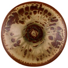 Axel Salto, Royal Copenhagen Circular Bowl of Stoneware in Fluted Style