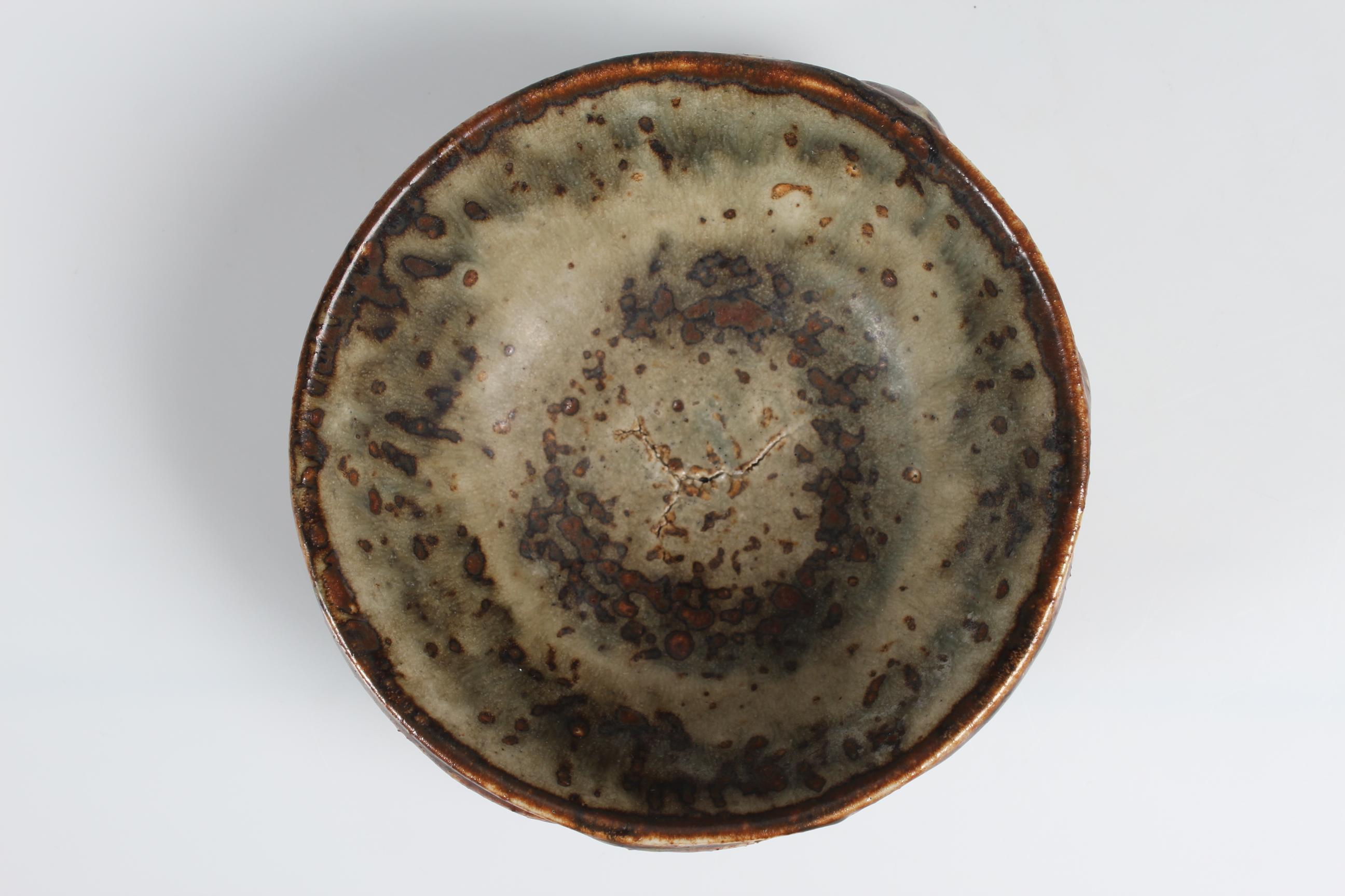 Axel Salto Stoneware Bowl with Nature Relief + Sung Glaze Denmark Mid-Century 1