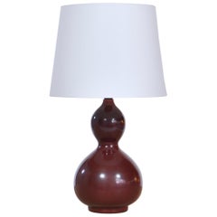 Axel Salto Stoneware Table Lamp in Ox Blood Glaze, Royal Copenhagen