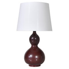 Axel Salto Stoneware Table Lamp in Ox Blood Glaze, Royal Copenhagen