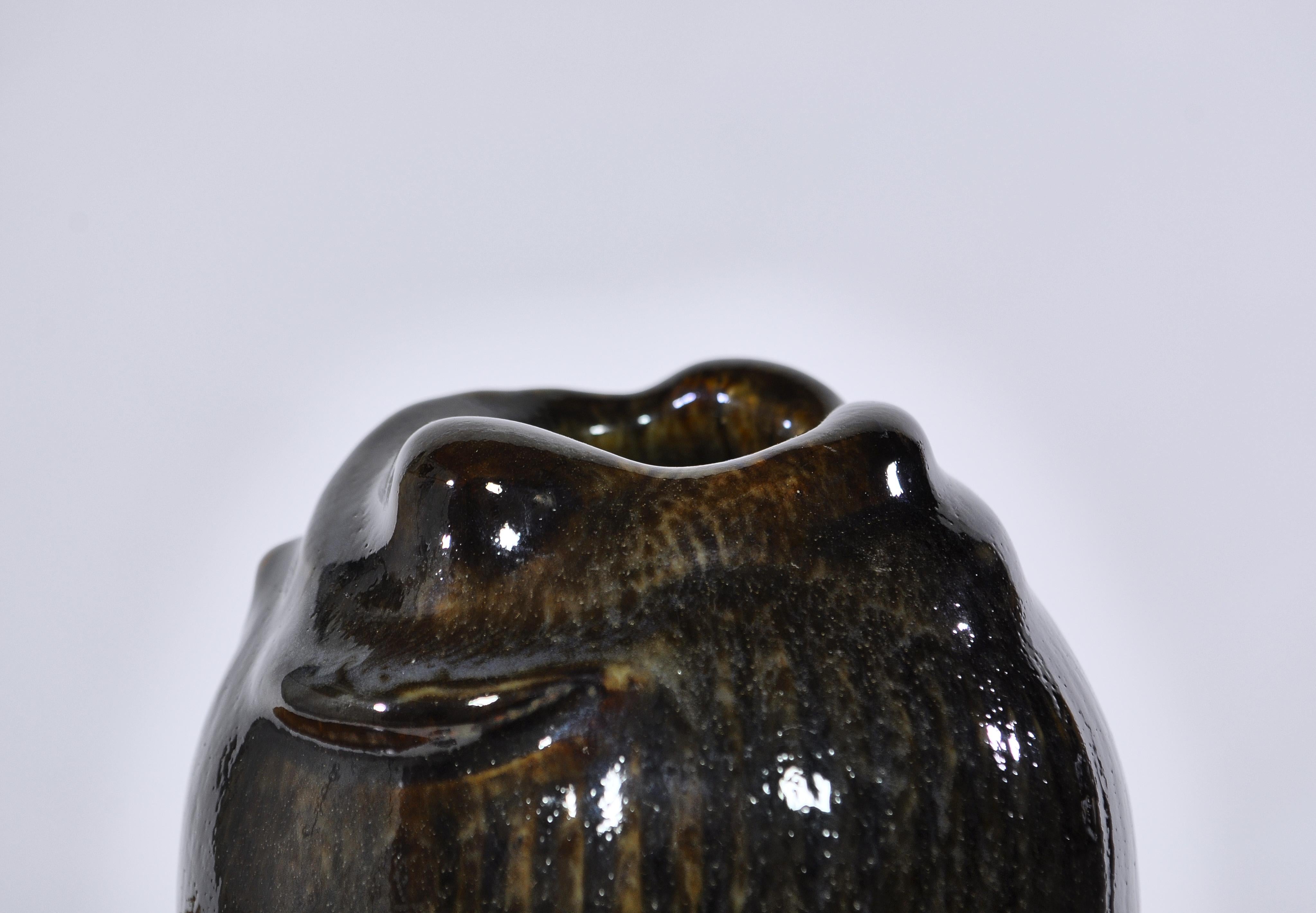 Danish Axel Salto Stoneware Vase Model 21451 in Budding Style for Royal Copenhagen