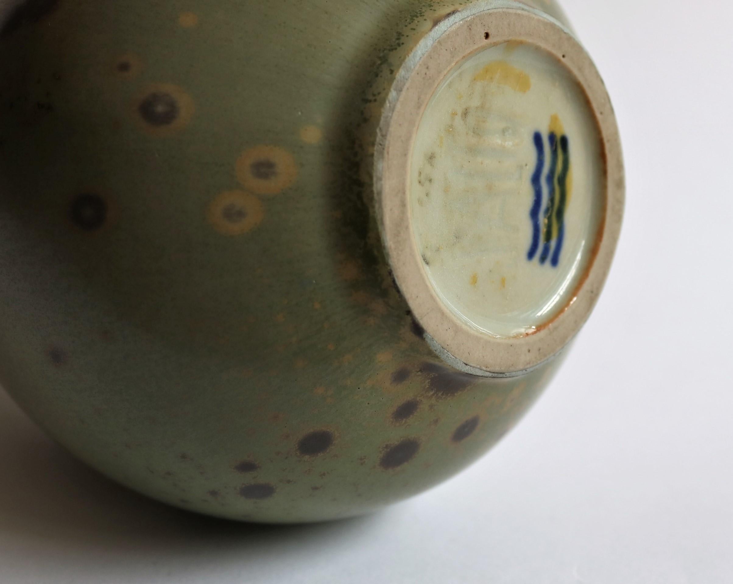 Axel Salto Stoneware Vase with Green Glaze for Royal Copenhagen 1