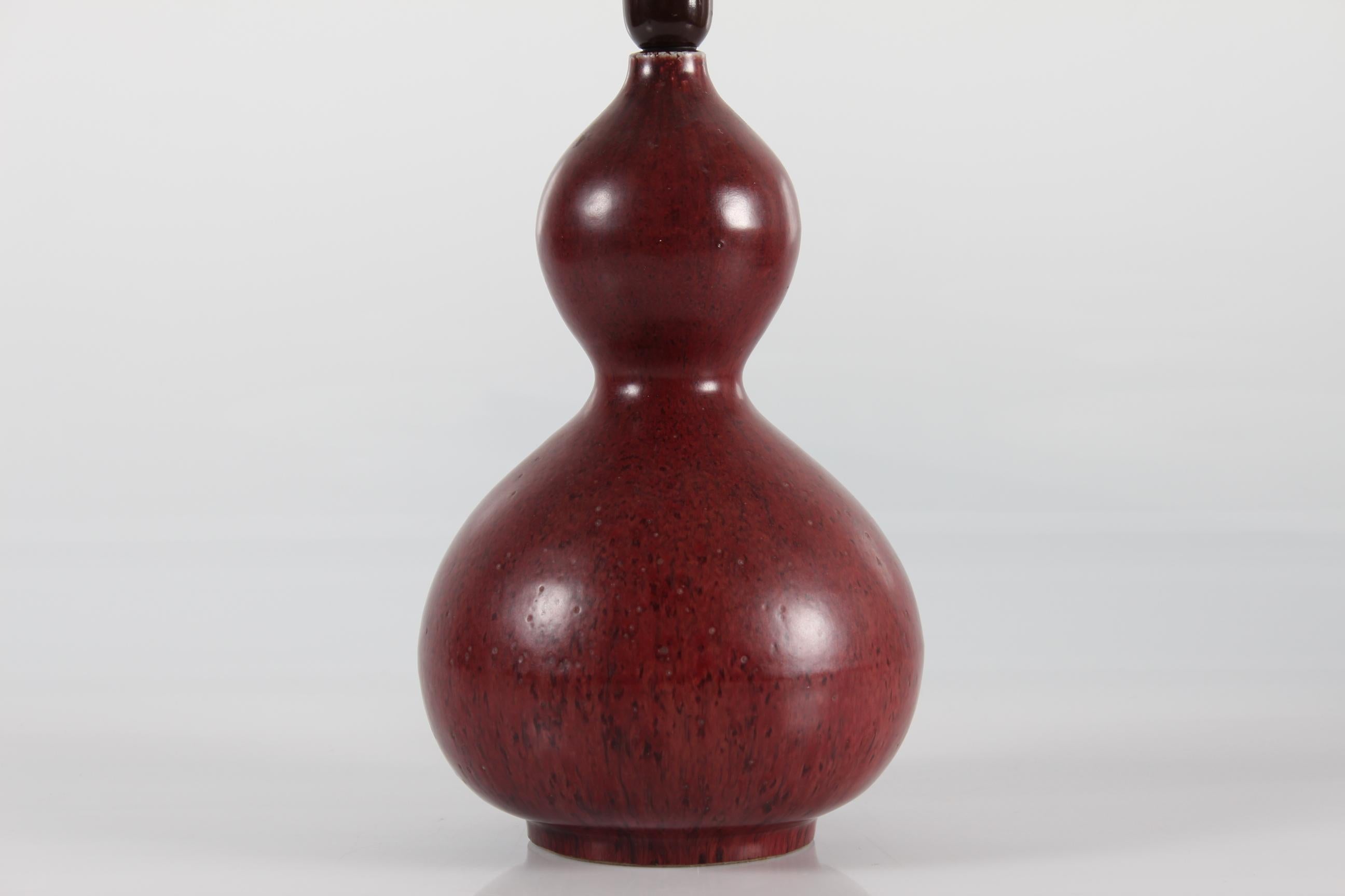 Axel Salto Table Lamp No. 20658 Stoneware with Oxblood Glaze Denmark Mid-Century For Sale 1