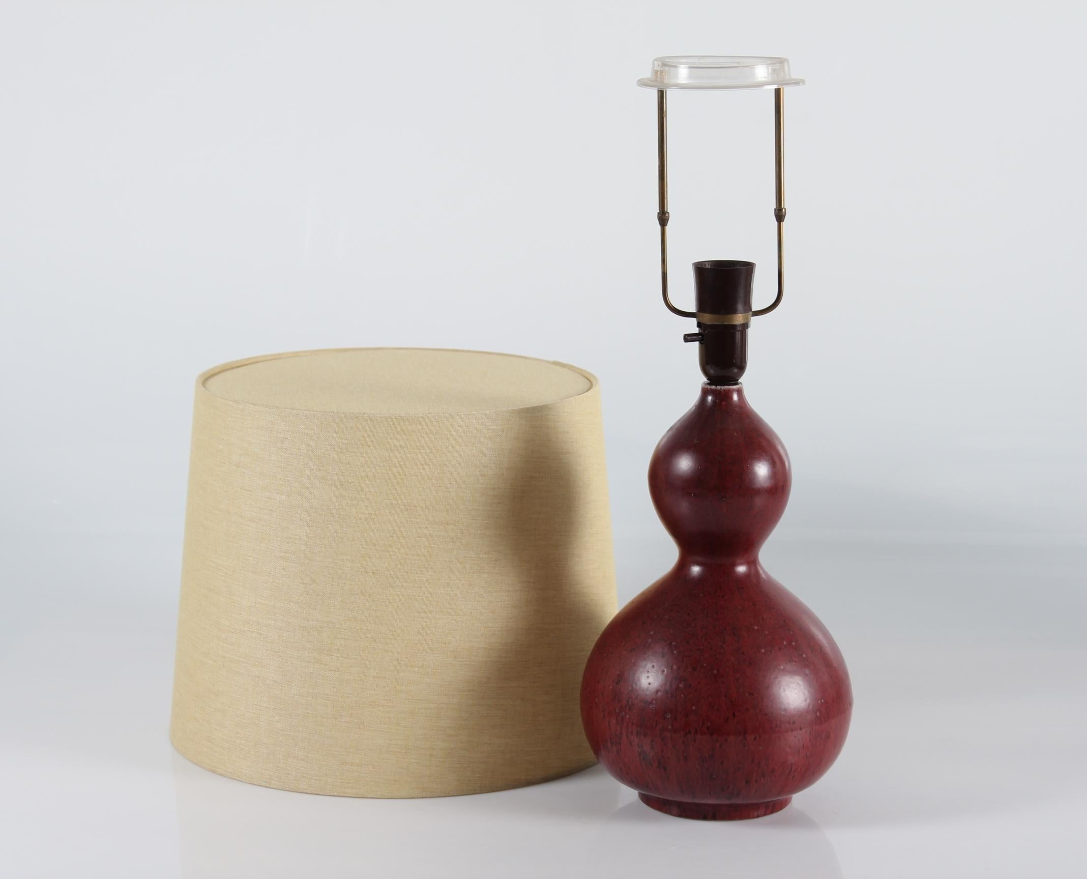 Danish Axel Salto Table Lamp No. 20658 Stoneware with Oxblood Glaze Denmark Mid-Century For Sale