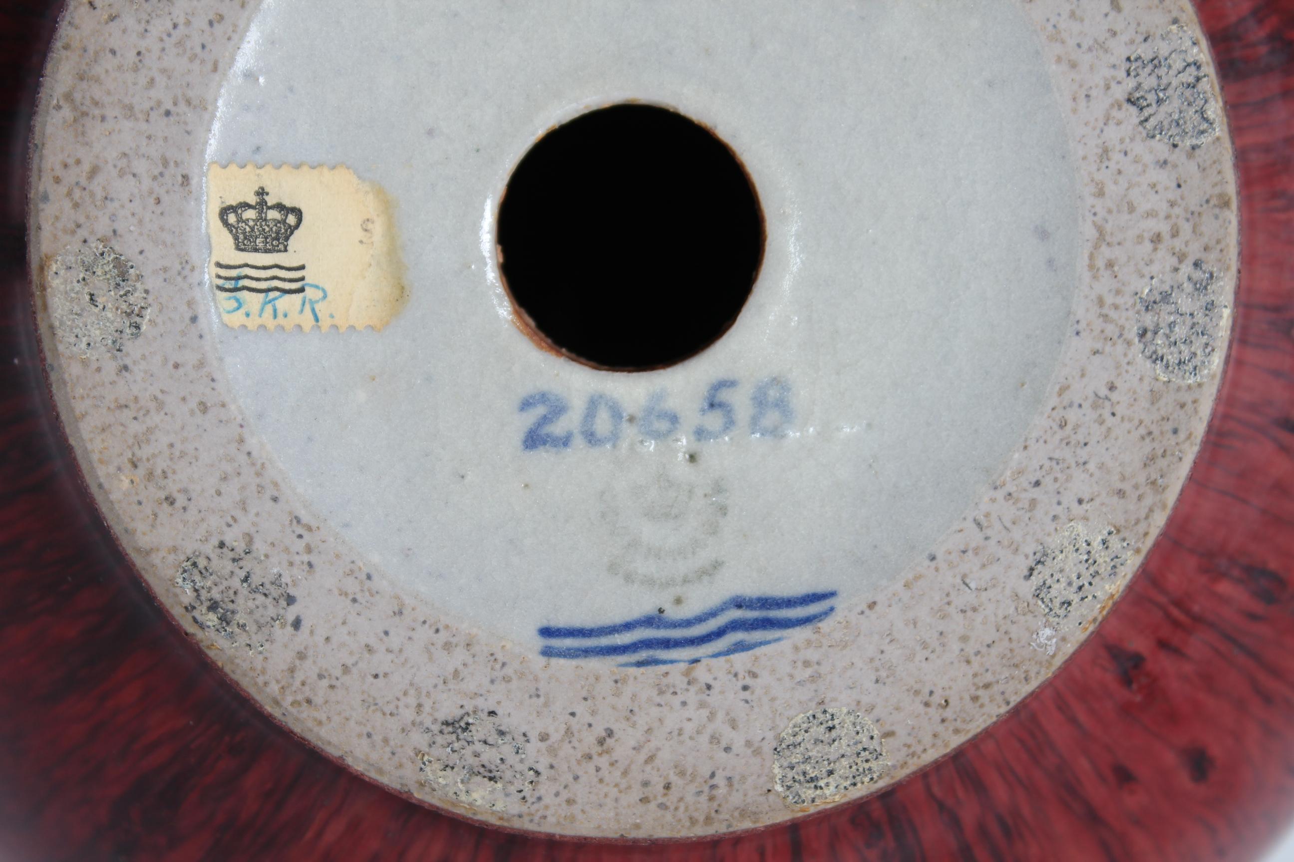 20th Century Axel Salto Table Lamp No. 20658 Stoneware with Oxblood Glaze Denmark Mid-Century For Sale