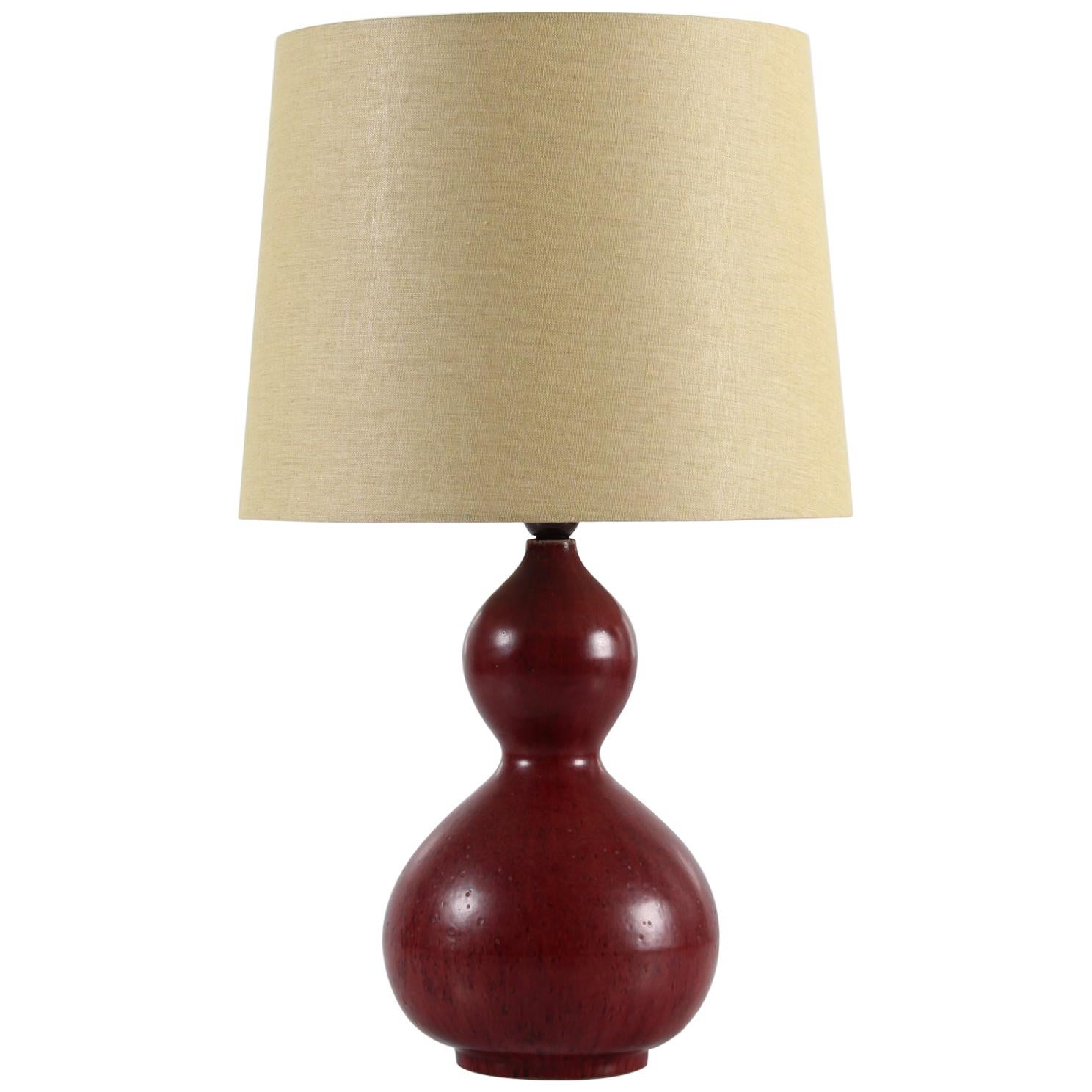 Axel Salto Table Lamp No. 20658 Stoneware with Oxblood Glaze Denmark Mid-Century For Sale