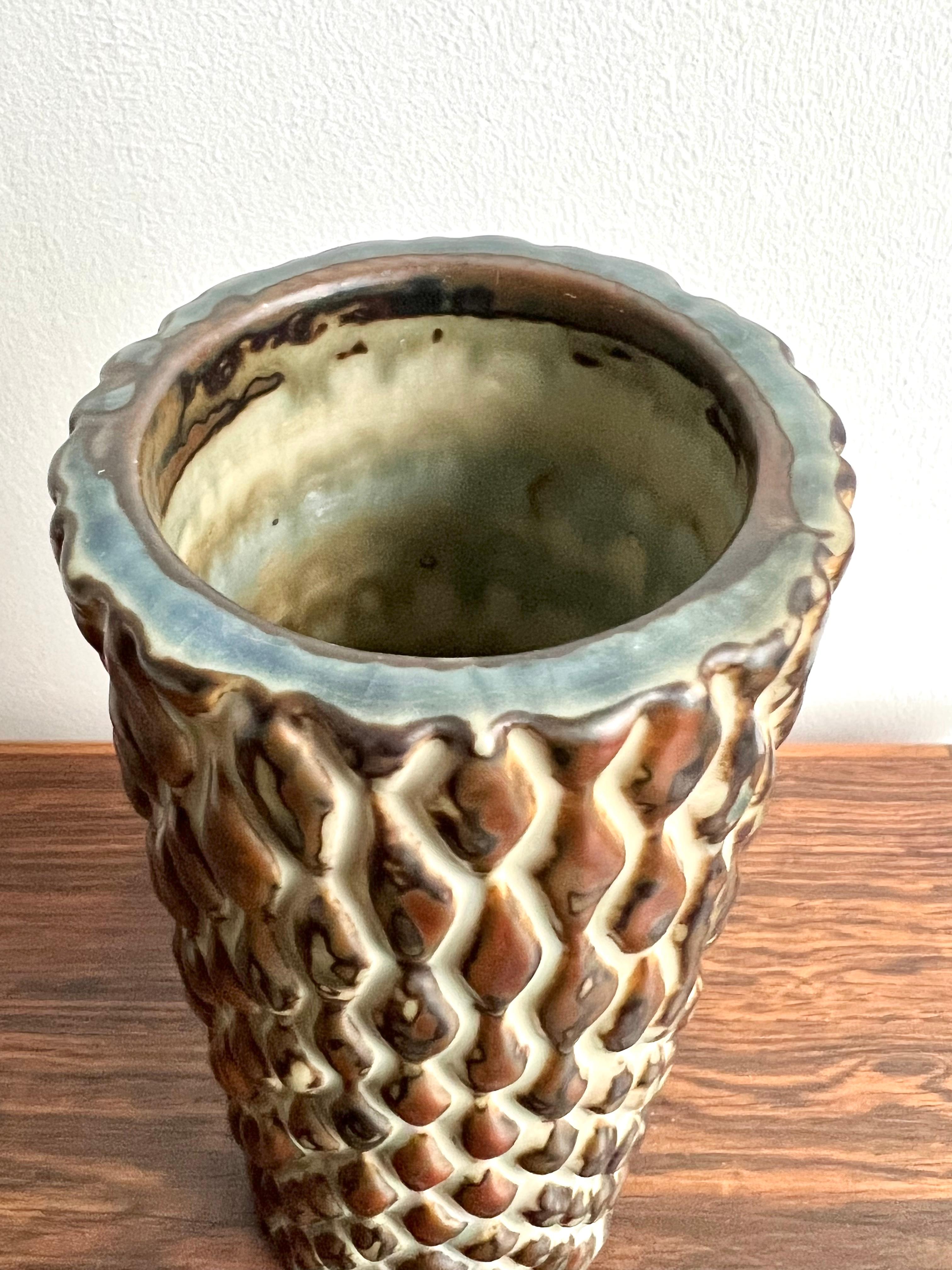 Danish Axel Salto Vase for Royal Copenhagen, in His Pebbled Style, Produced 1970’s