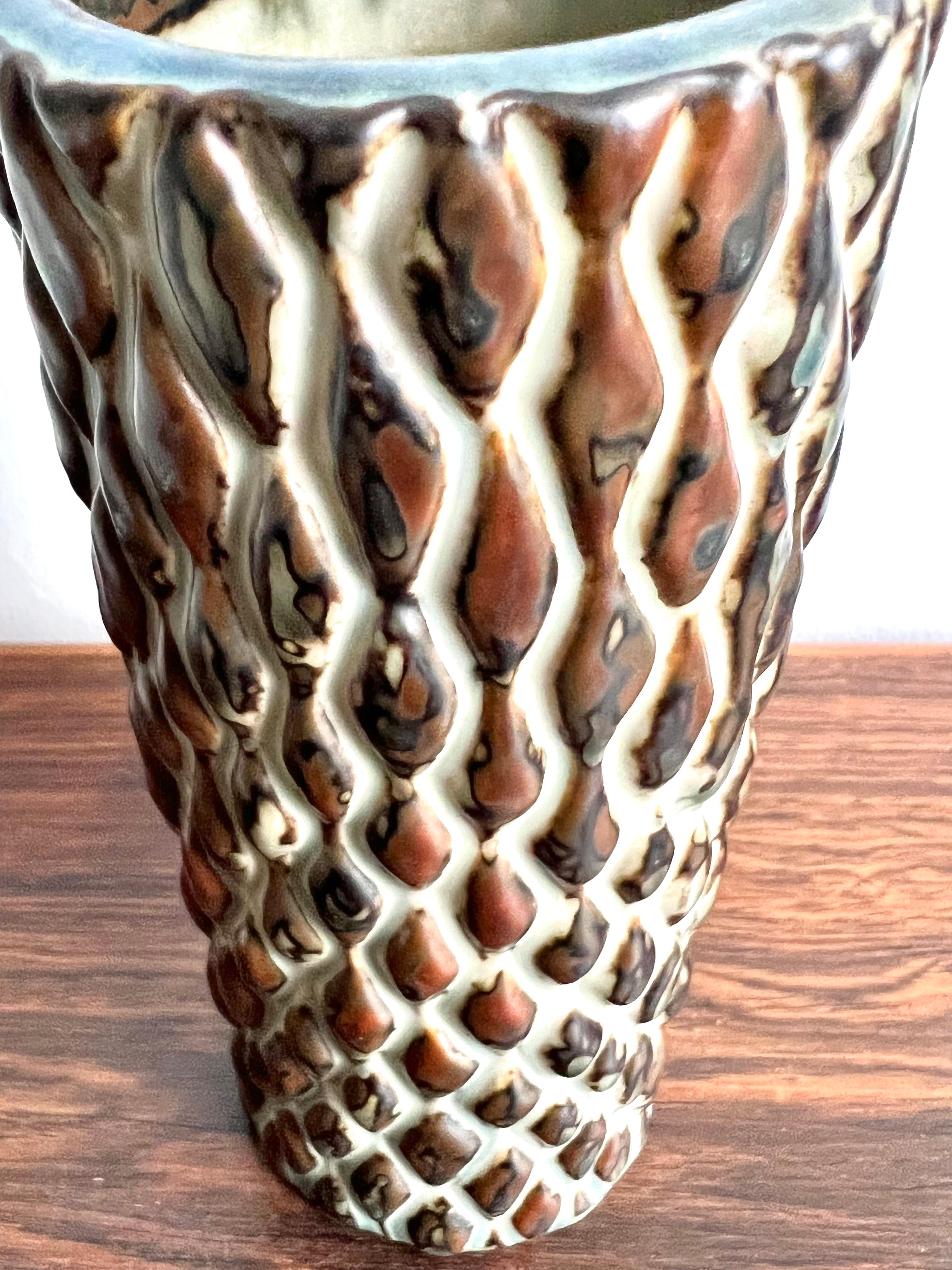 Axel Salto Vase for Royal Copenhagen, in His Pebbled Style, Produced 1970’s In Good Condition In Espergærde, 84