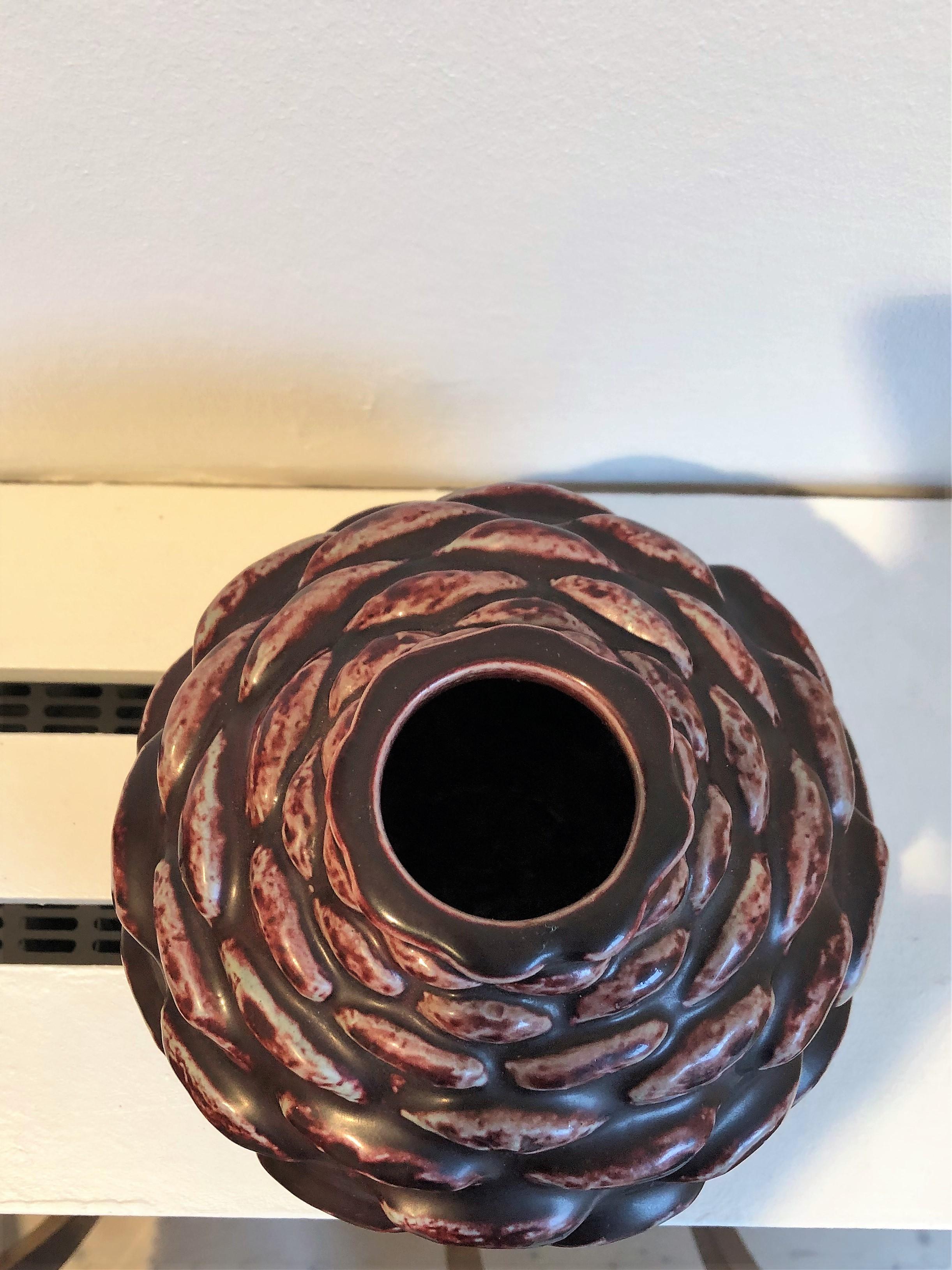 Mid-20th Century Axel Salto Vase in 'Budding' Style and Oxblood Glaze for Royal Copenhagen, 1950s