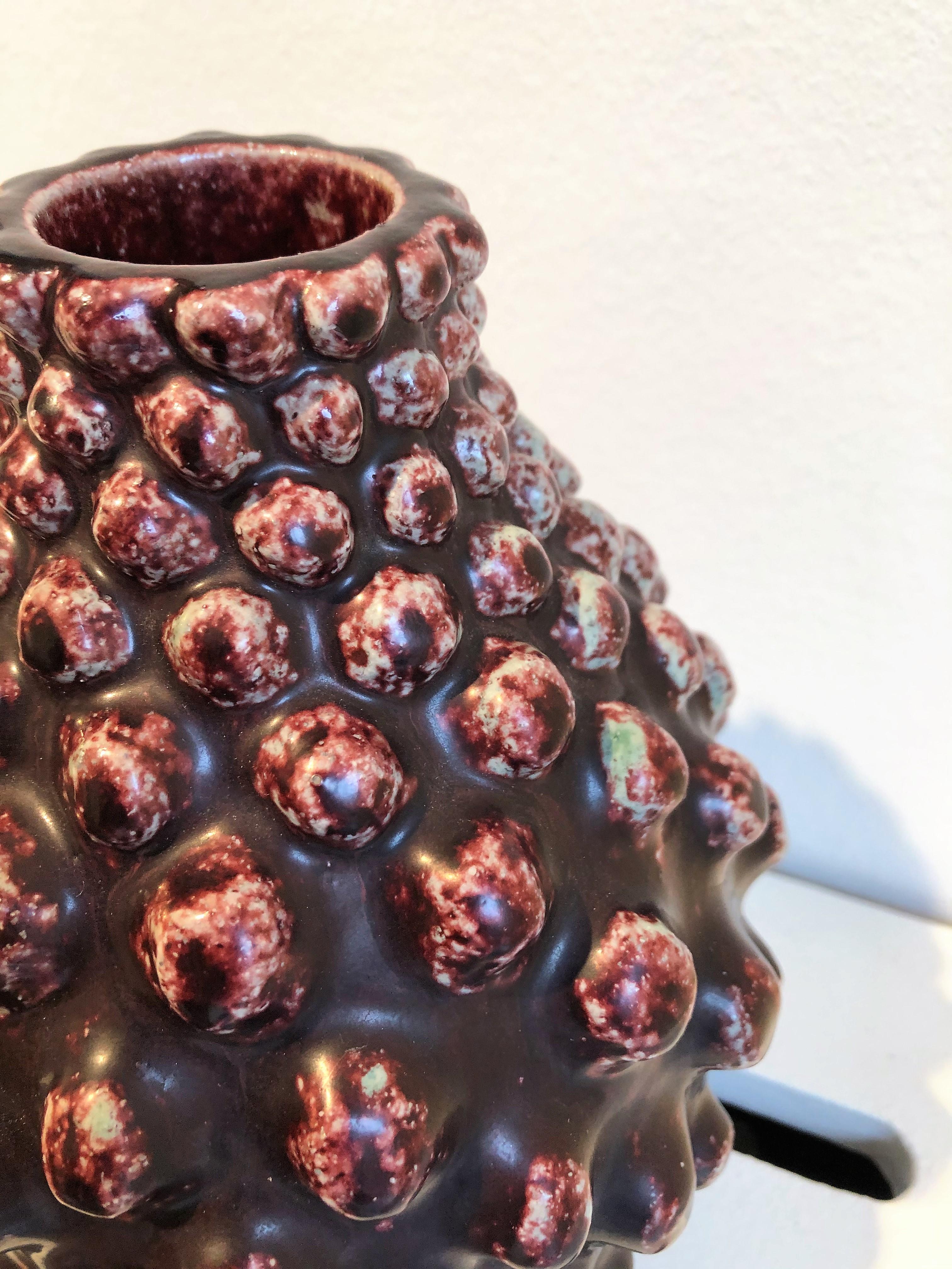 Mid-20th Century Axel Salto Vase in 'Budding' Style and Oxblood Glaze for Royal Copenhagen, 1961