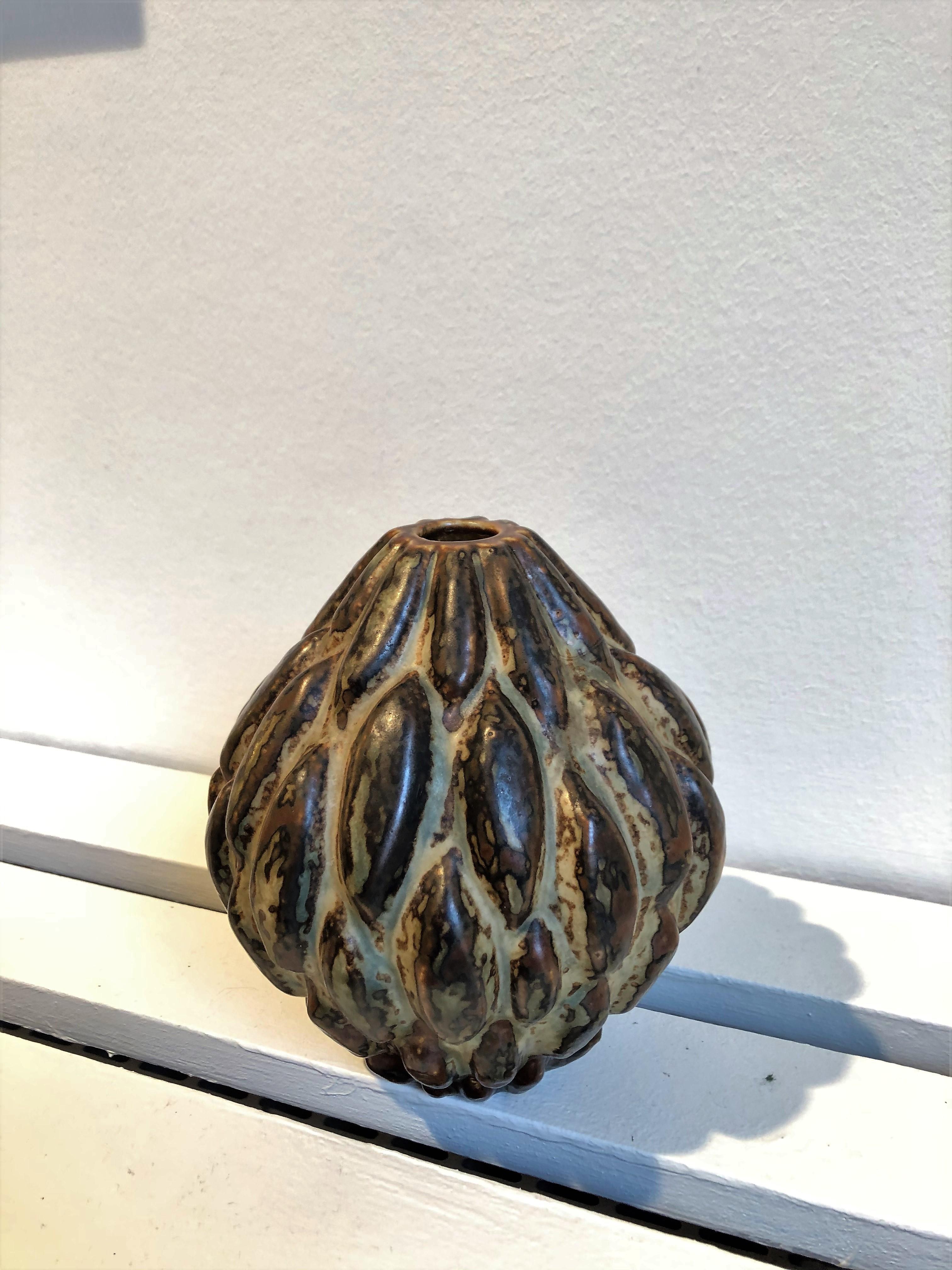 Axel Salto Vase in 'Sprouting' Style and Sung Glaze for Royal