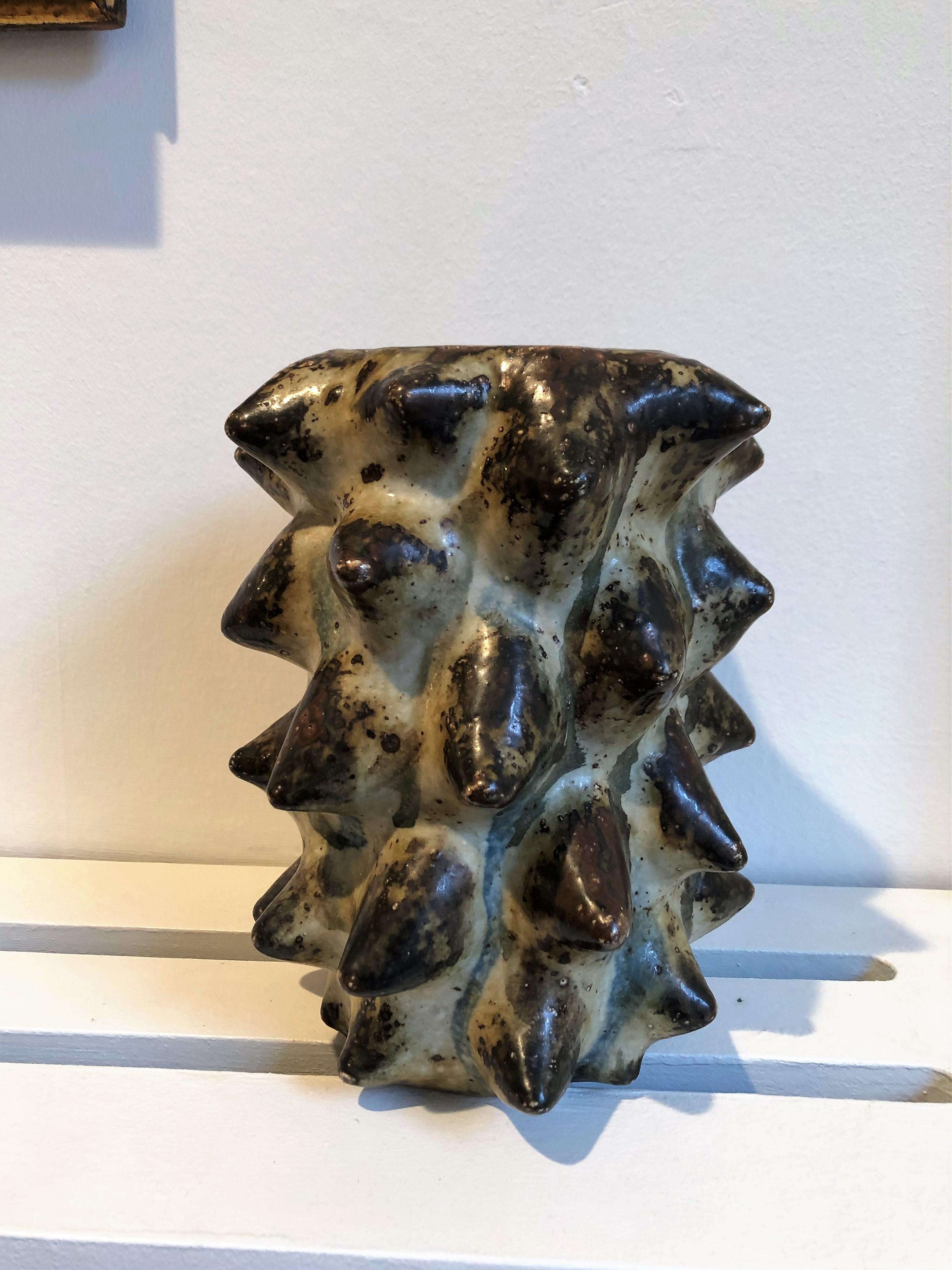 Grès porcellanato Vaso Axel Salto in stile 'Sprouting' e smalto Sung per Royal Copenhagen, anni '70