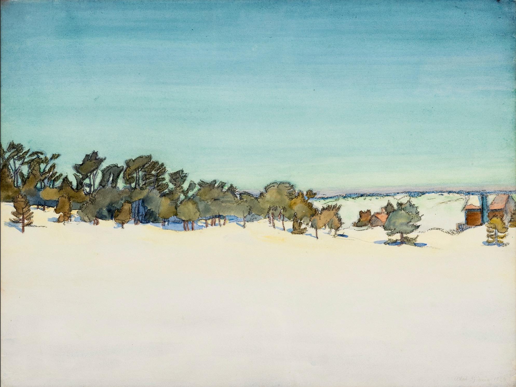Sandhamn, arcipelago svedese Paesaggio invernale - Mixed Media Art Land di Axel Sjöberg