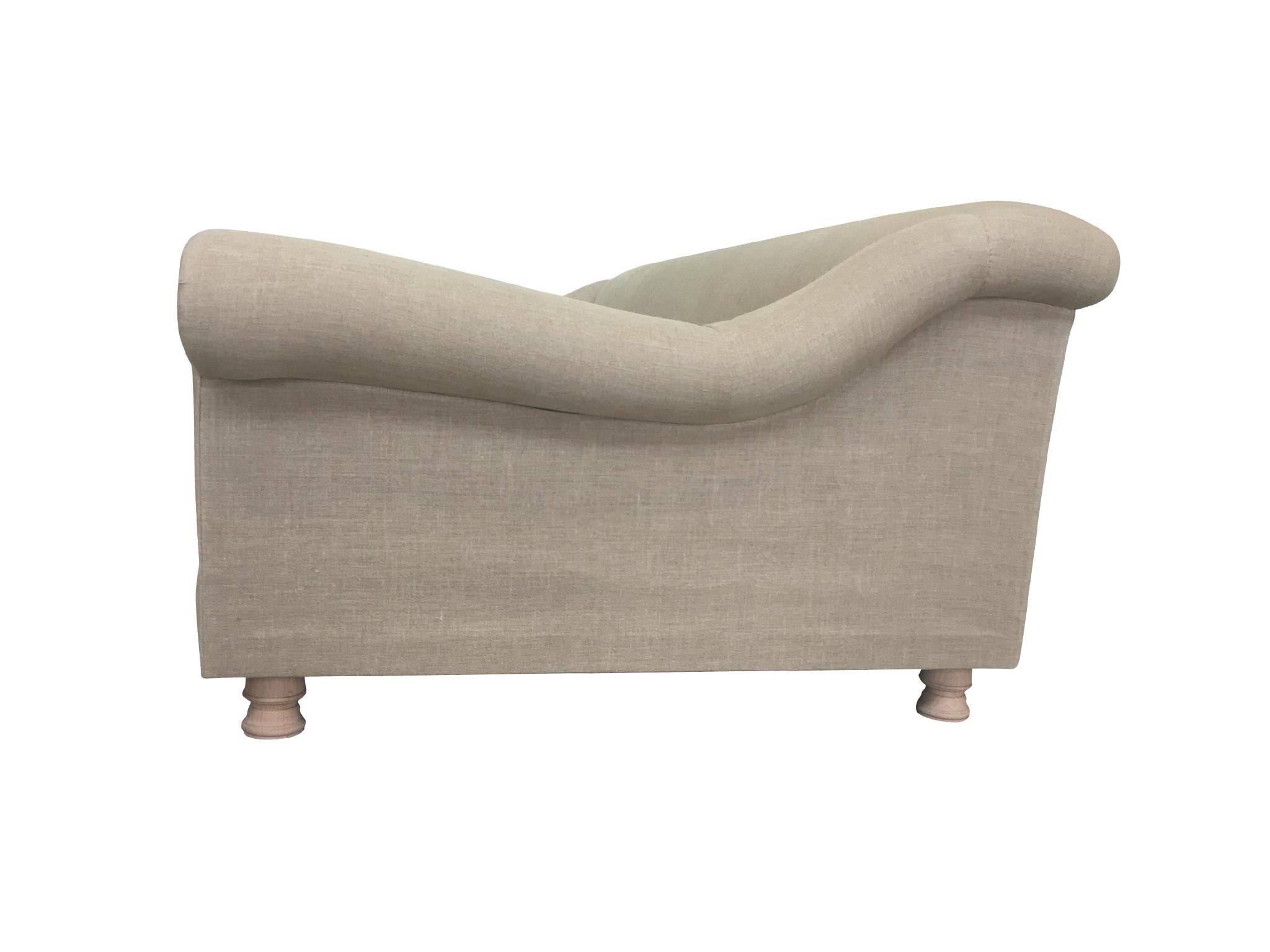 Axel Vervoordt Custom Sofa in Belgian Linen In Good Condition In New York, NY