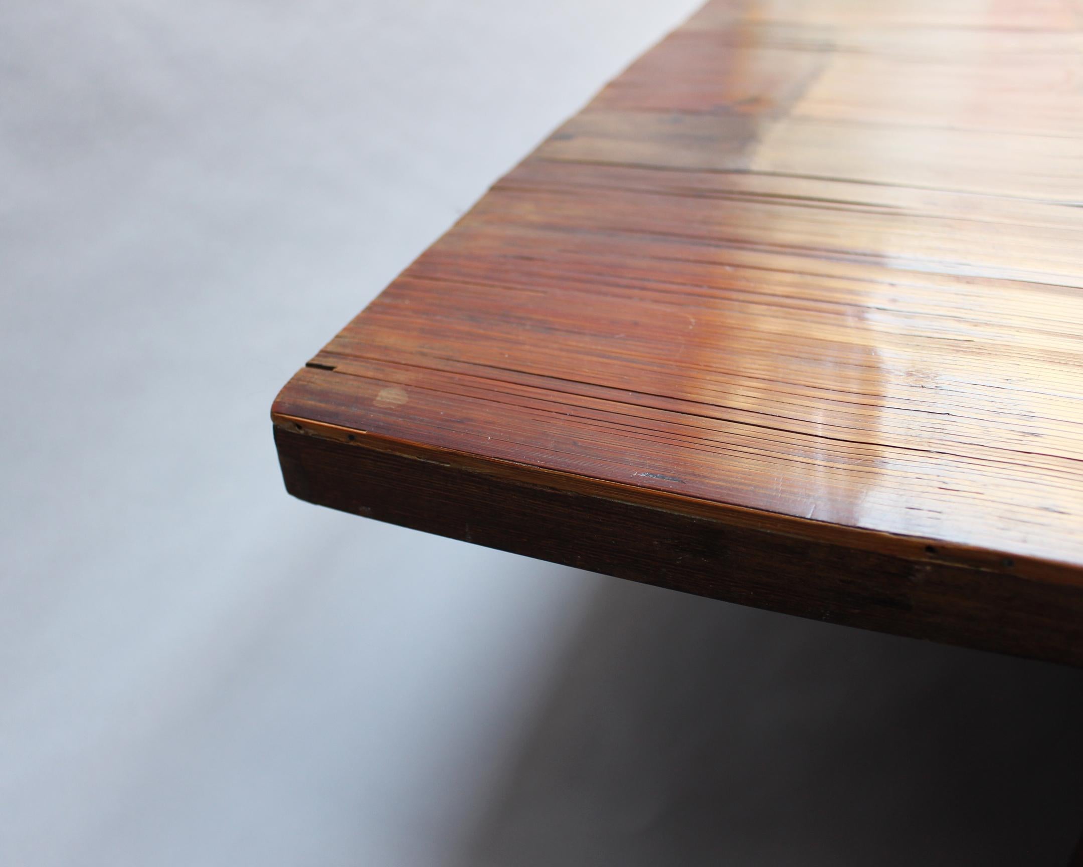 Axel Vervoordt, Large 1980s Coffee Table with a Bamboo Top in a Japanese Style 2