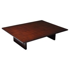 Axel Vervoordt Stained Oak and Bamboo Coffee Table, 1980s