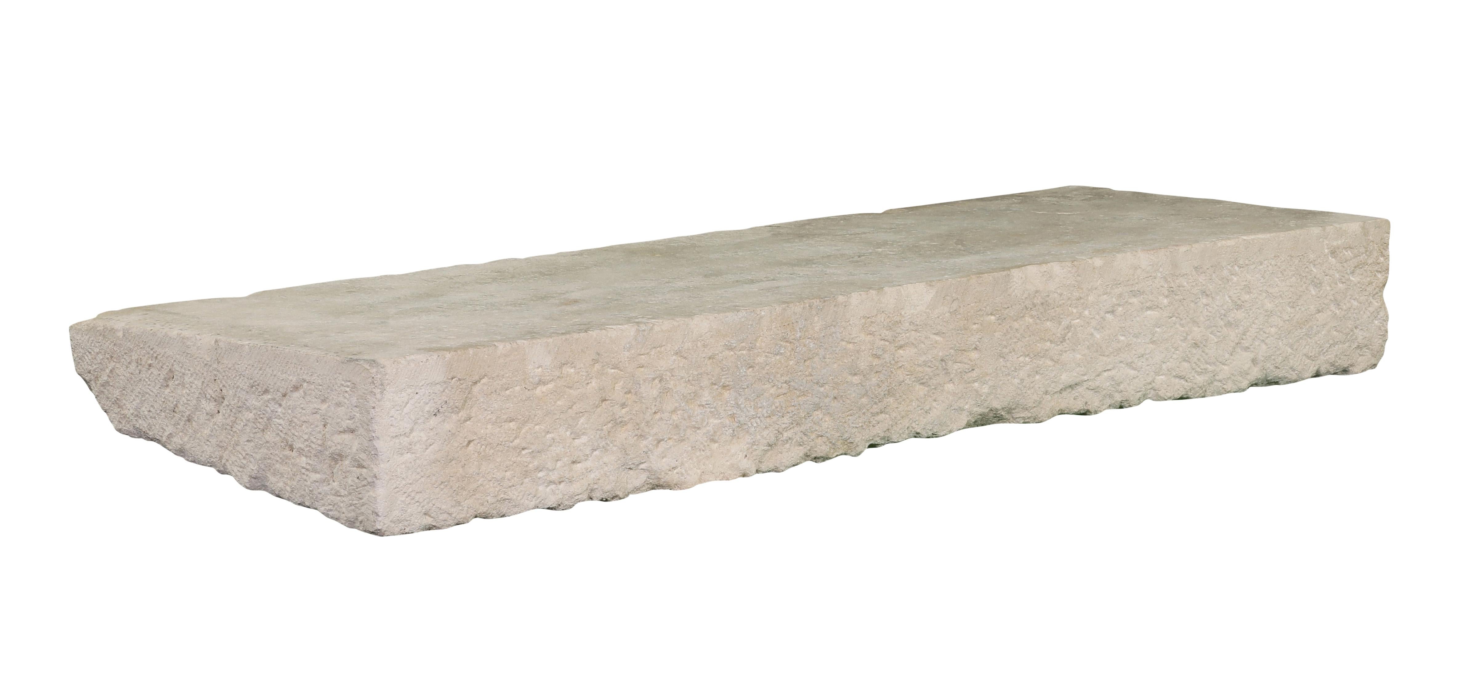Axel-Vervoordt Style Fireplace Base In Off-White French Limestone For Sale 4