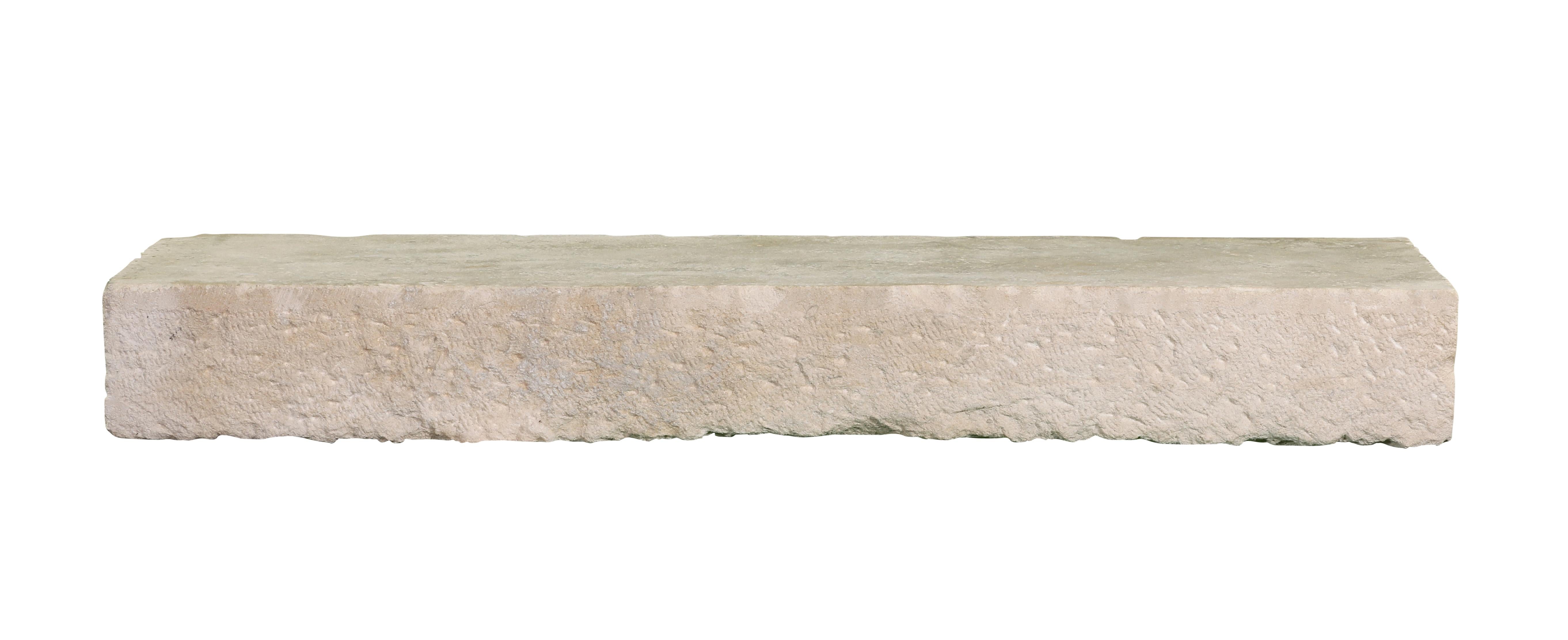Axel-Vervoordt Style Fireplace Base In Off-White French Limestone For Sale 5