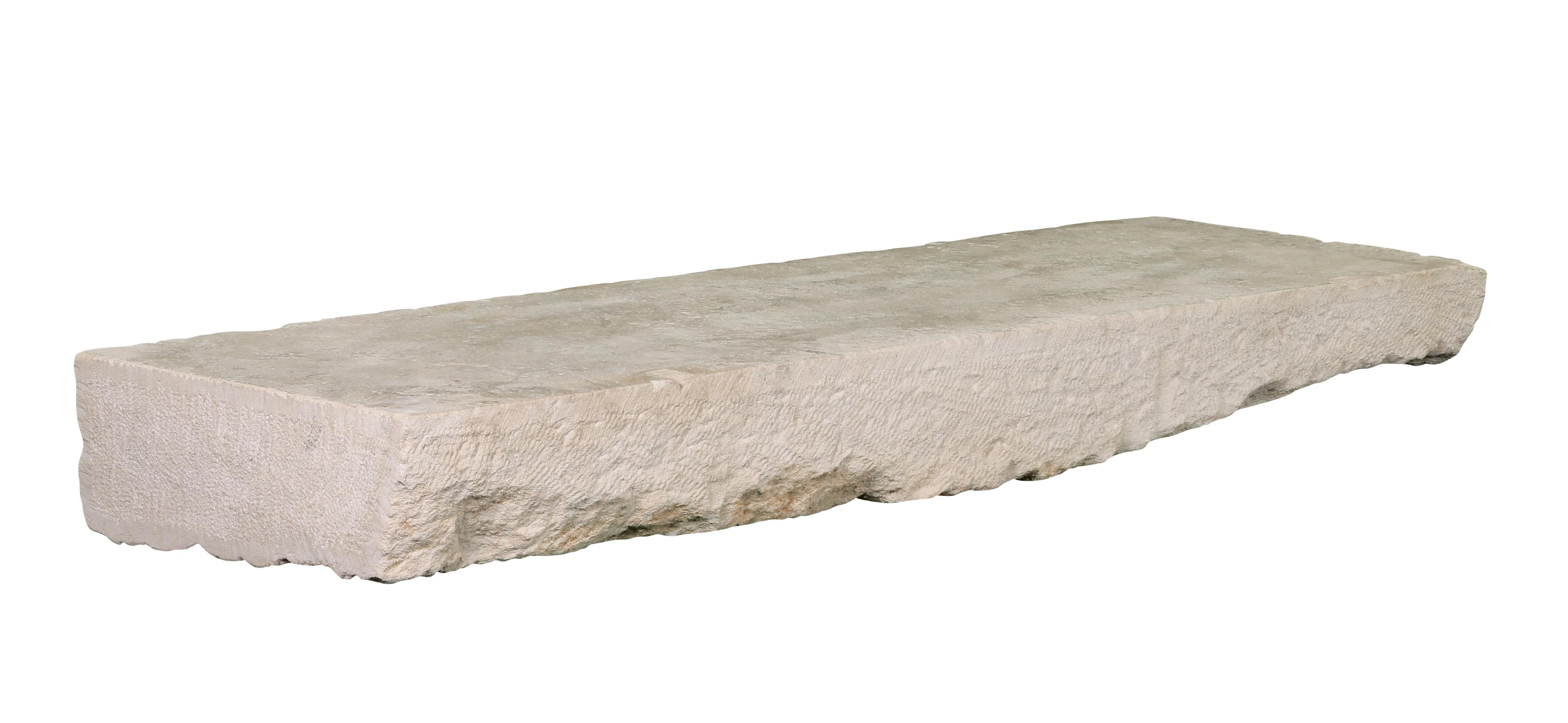 18th Century and Earlier Axel-Vervoordt Style Fireplace Base In Off-White French Limestone For Sale