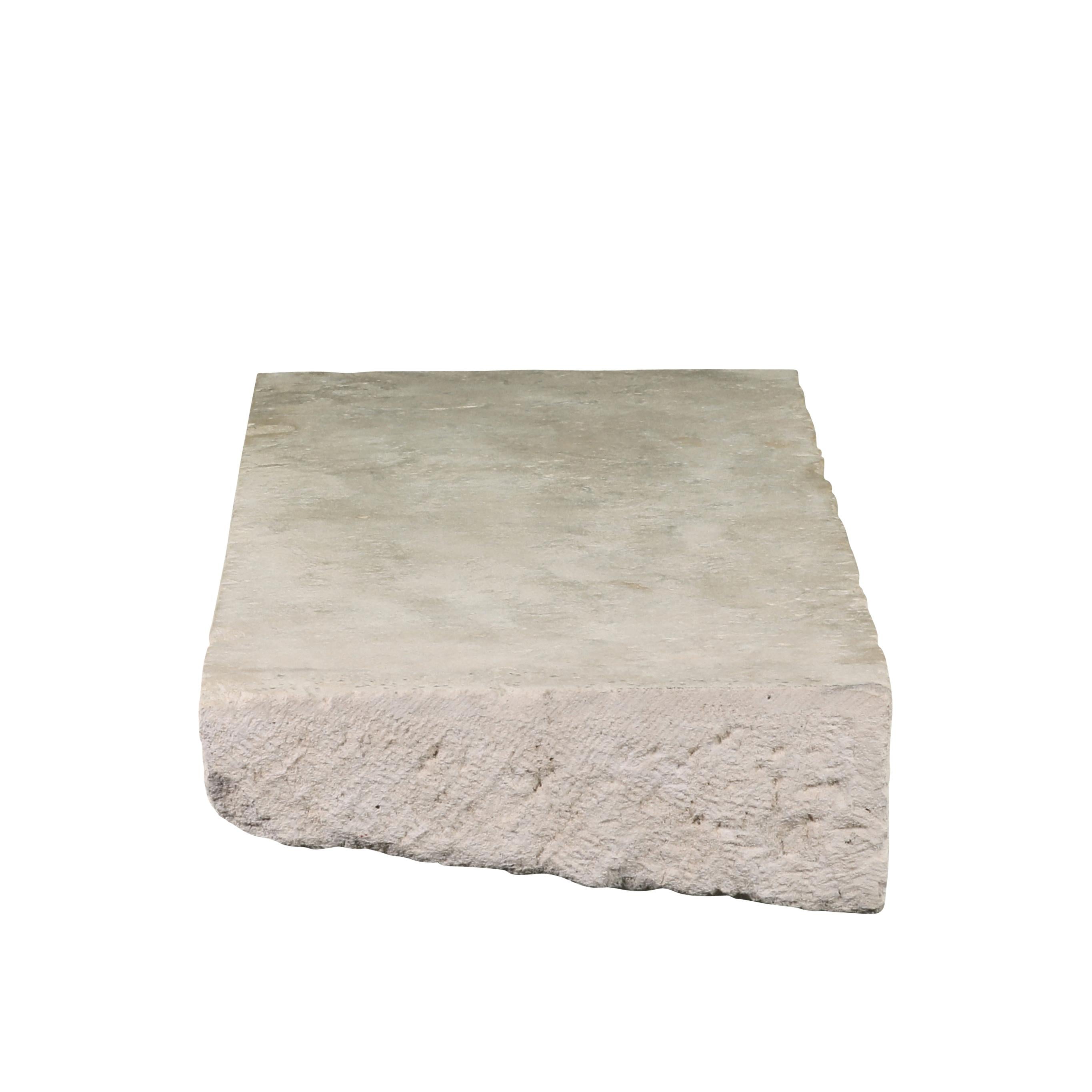 Axel-Vervoordt Style Fireplace Base In Off-White French Limestone For Sale 2