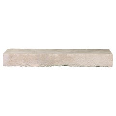 Antique Axel-Vervoordt Style Fireplace Base In Off-White French Limestone