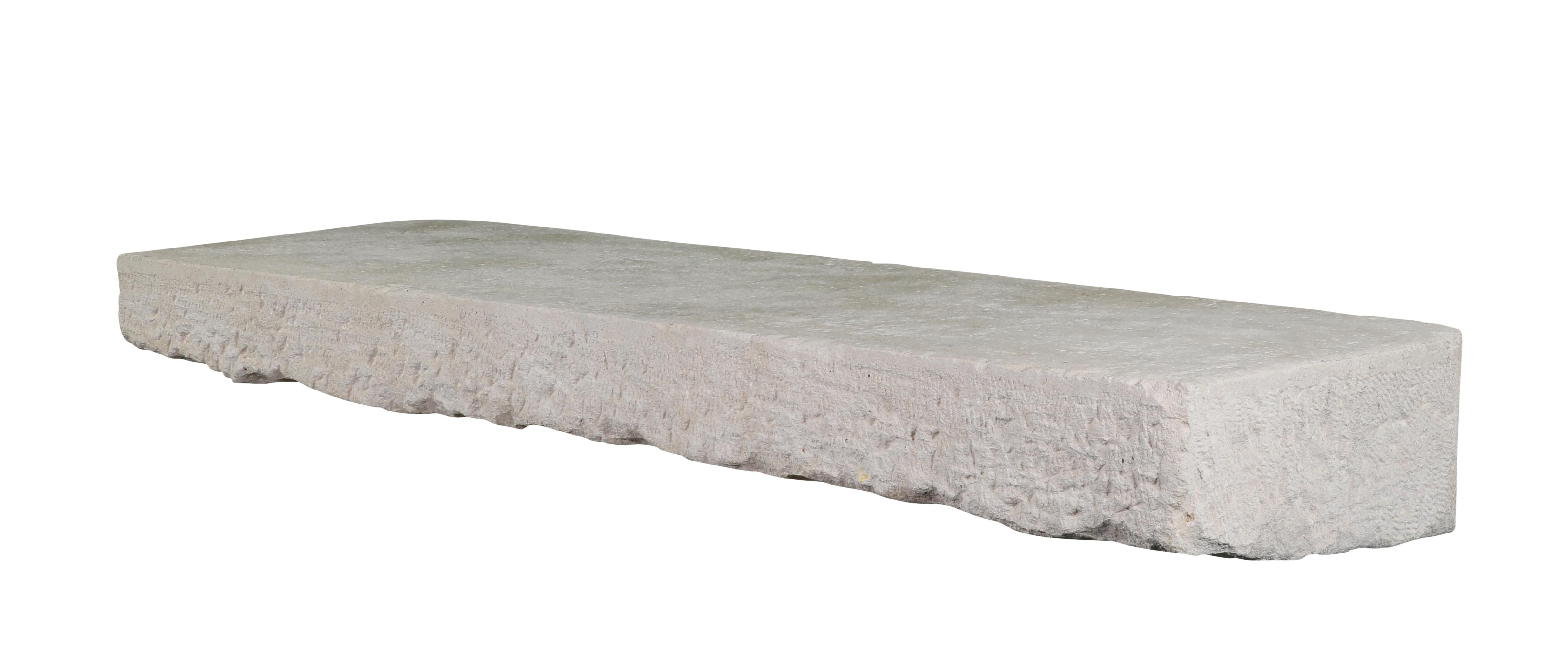 Axel-Vervoordt Style Fireplace Base Stone In Off-White French Limestone 6