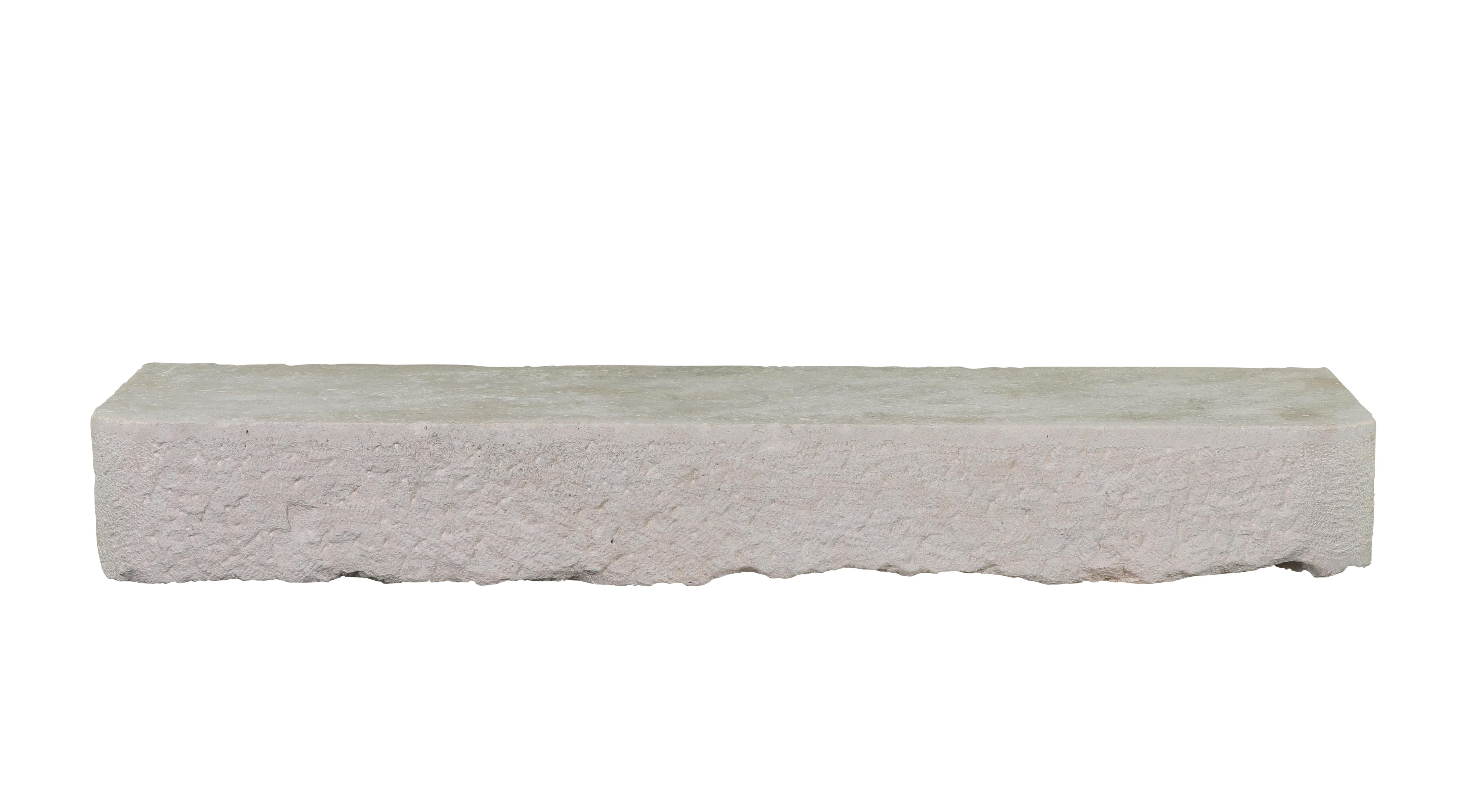 Axel-Vervoordt Style Fireplace Base Stone In Off-White French Limestone 9
