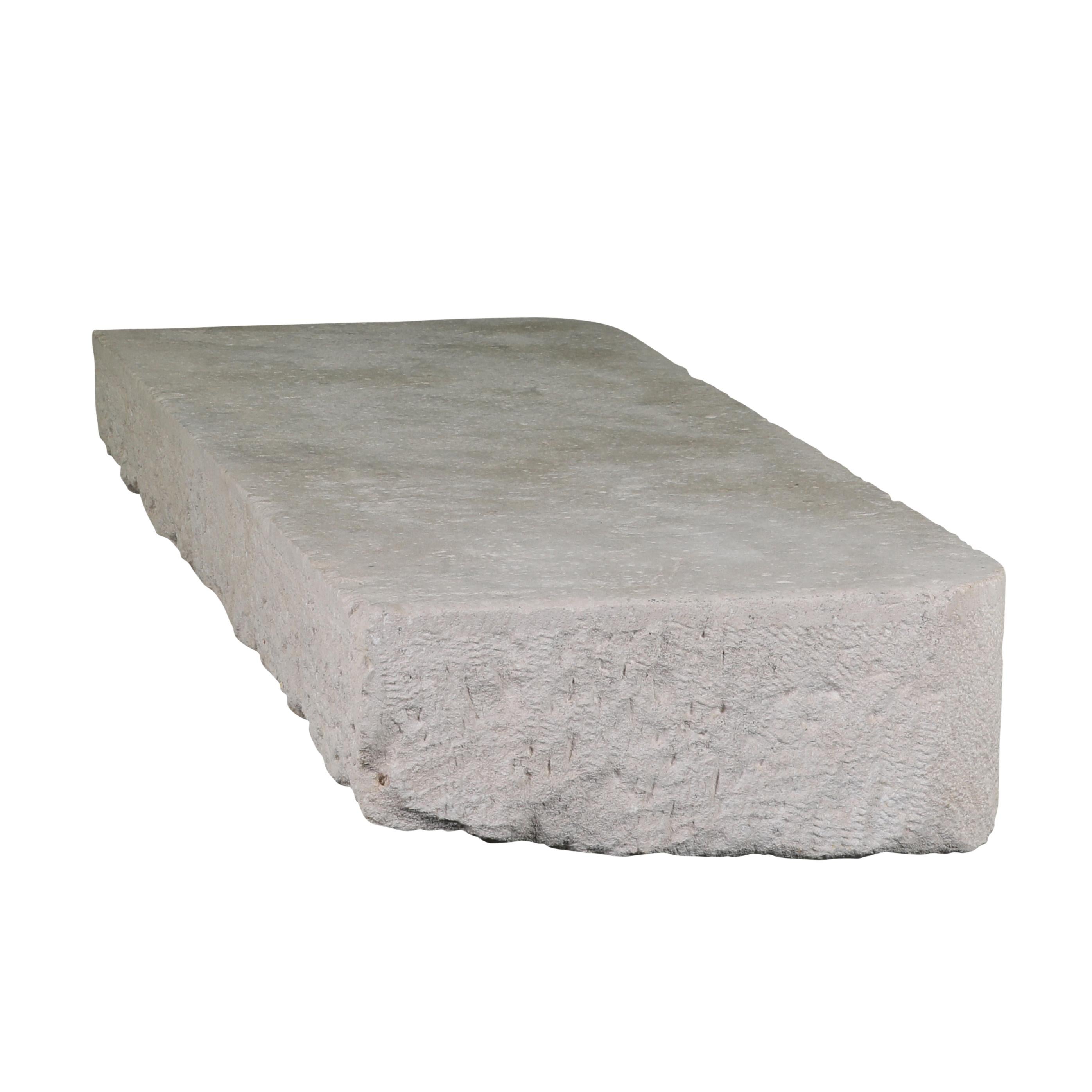 Axel-Vervoordt Style Fireplace Base Stone In Off-White French Limestone 10