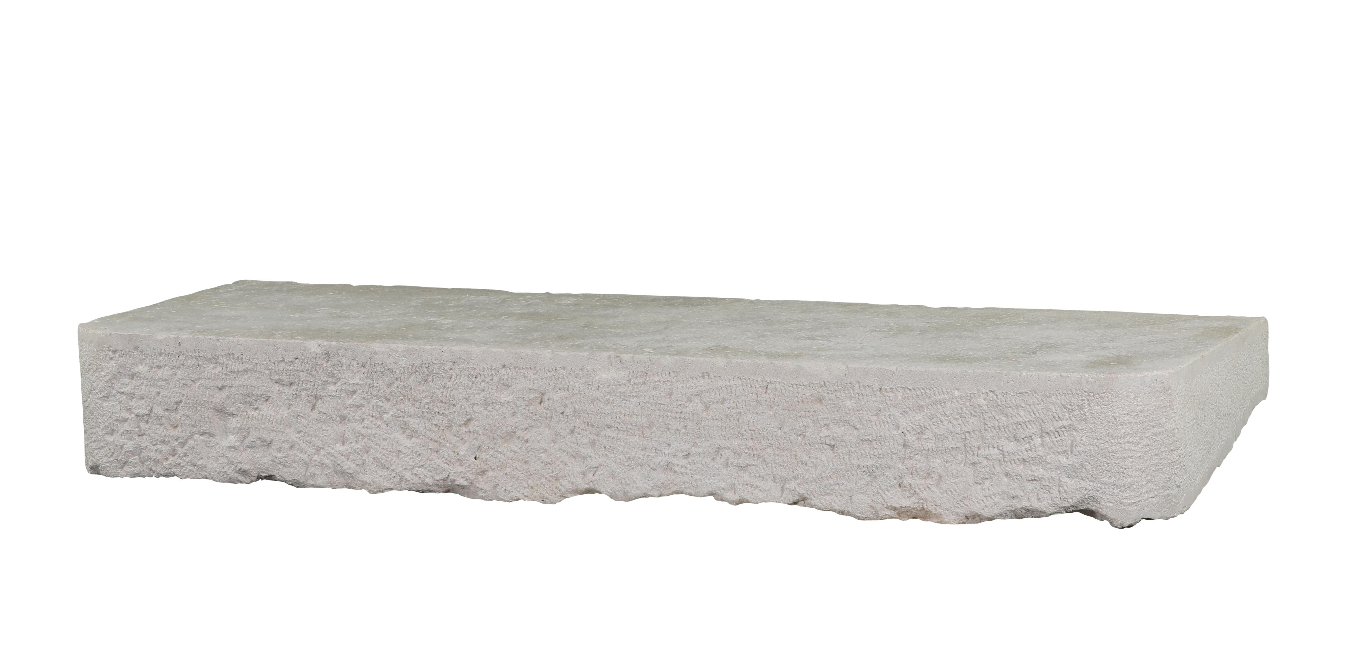Axel-Vervoordt Style Fireplace Base Stone In Off-White French Limestone 11