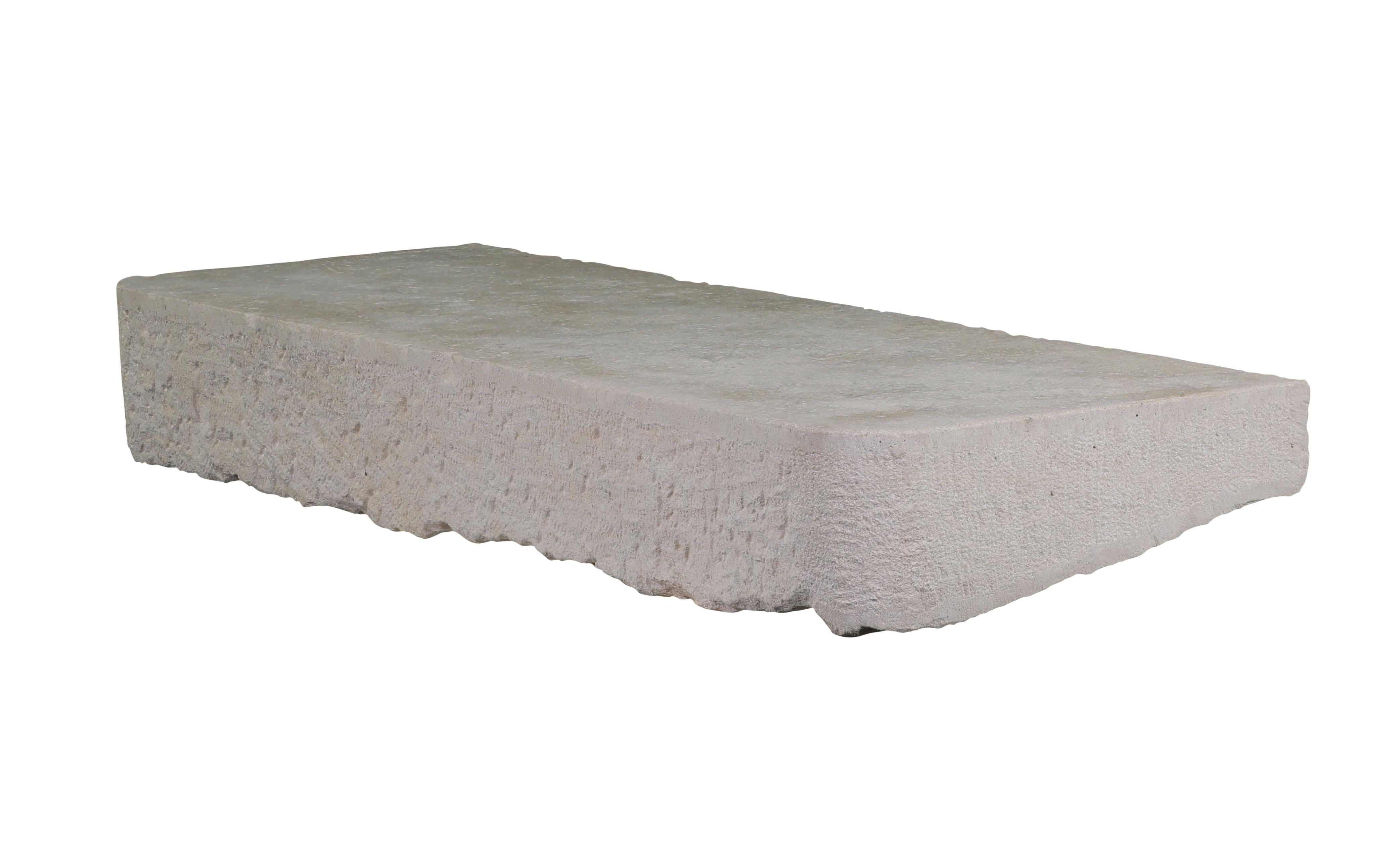 Axel-Vervoordt Style Fireplace Base Stone In Off-White French Limestone 12