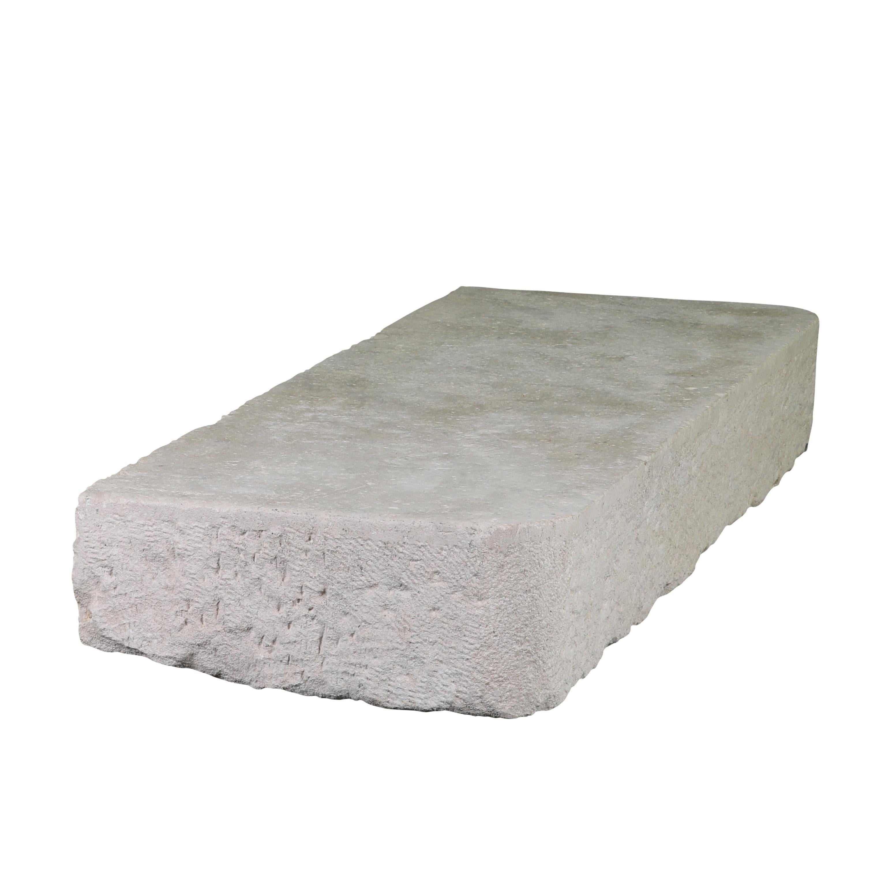 Axel-Vervoordt Style Fireplace Base Stone In Off-White French Limestone 14