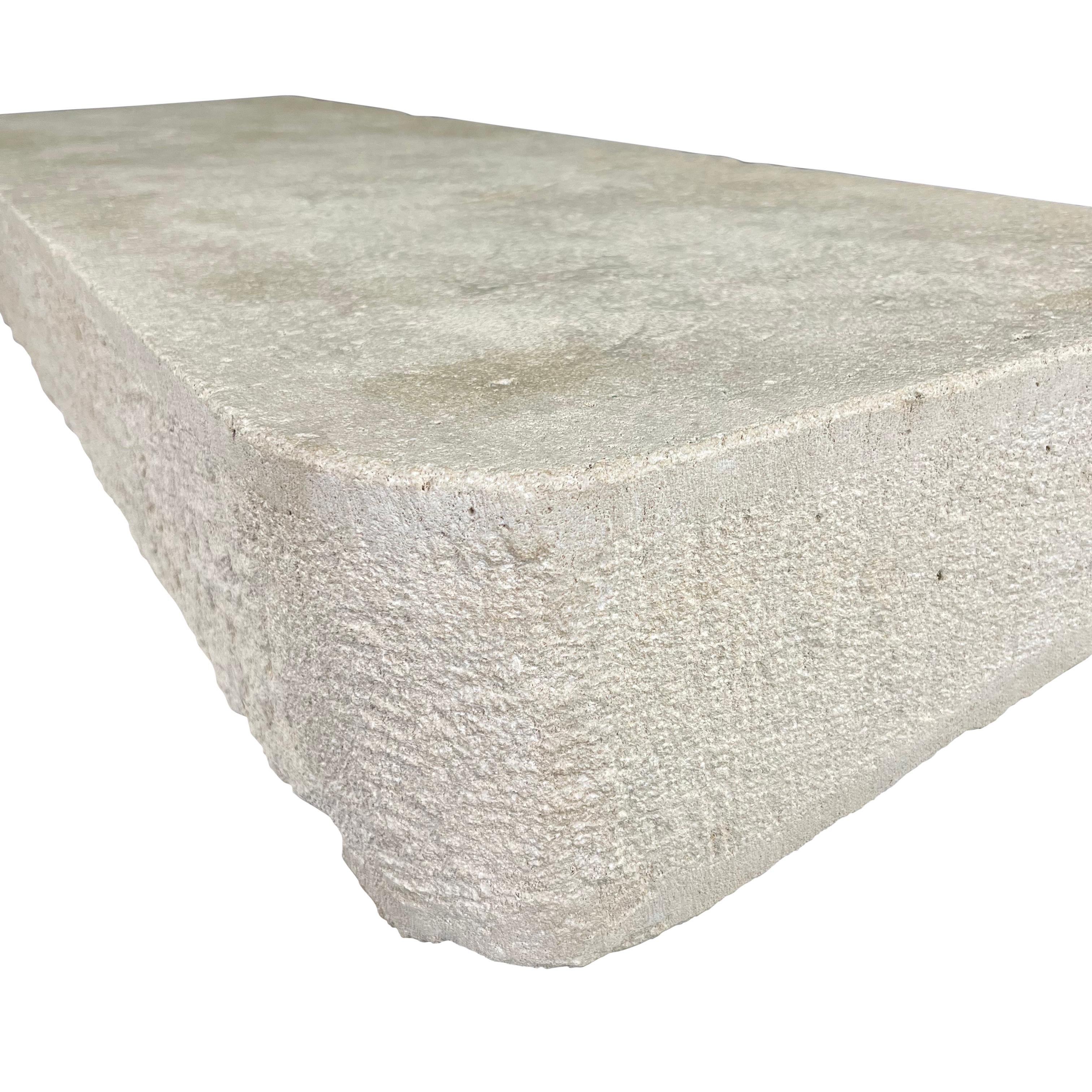 Axel-Vervoordt Style Fireplace Base Stone In Off-White French Limestone In Excellent Condition In Beervelde, BE