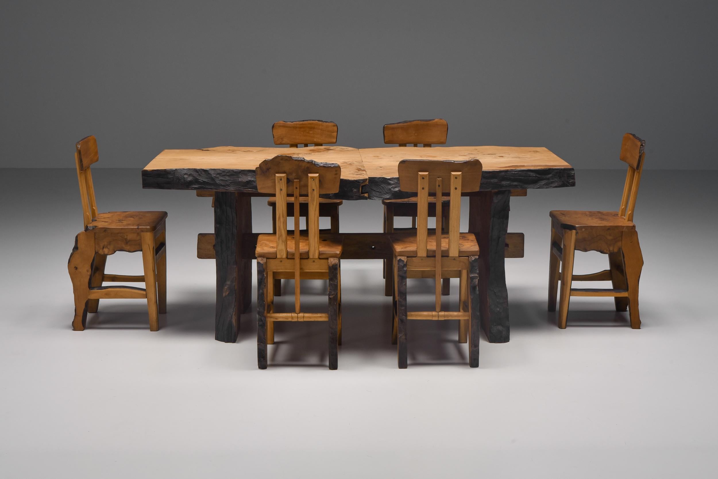Axel Vervoordt Style Wabi-Sabi Dining Table, Atelier Marolles, 1960s, Rustic In Excellent Condition In Antwerp, BE