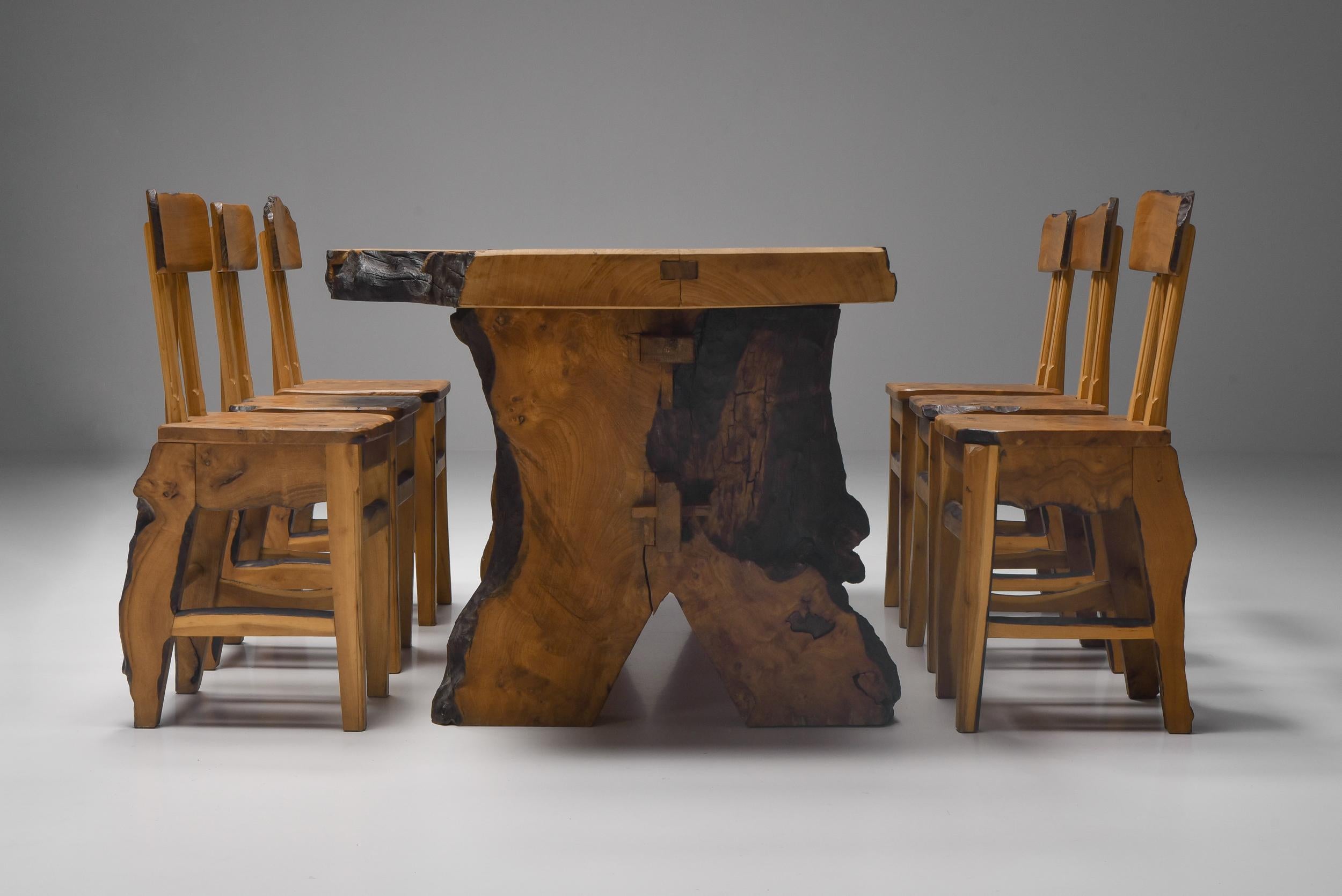 Mid-20th Century Axel Vervoordt Style Wabi-Sabi Dining Table, Atelier Marolles, 1960s, Rustic
