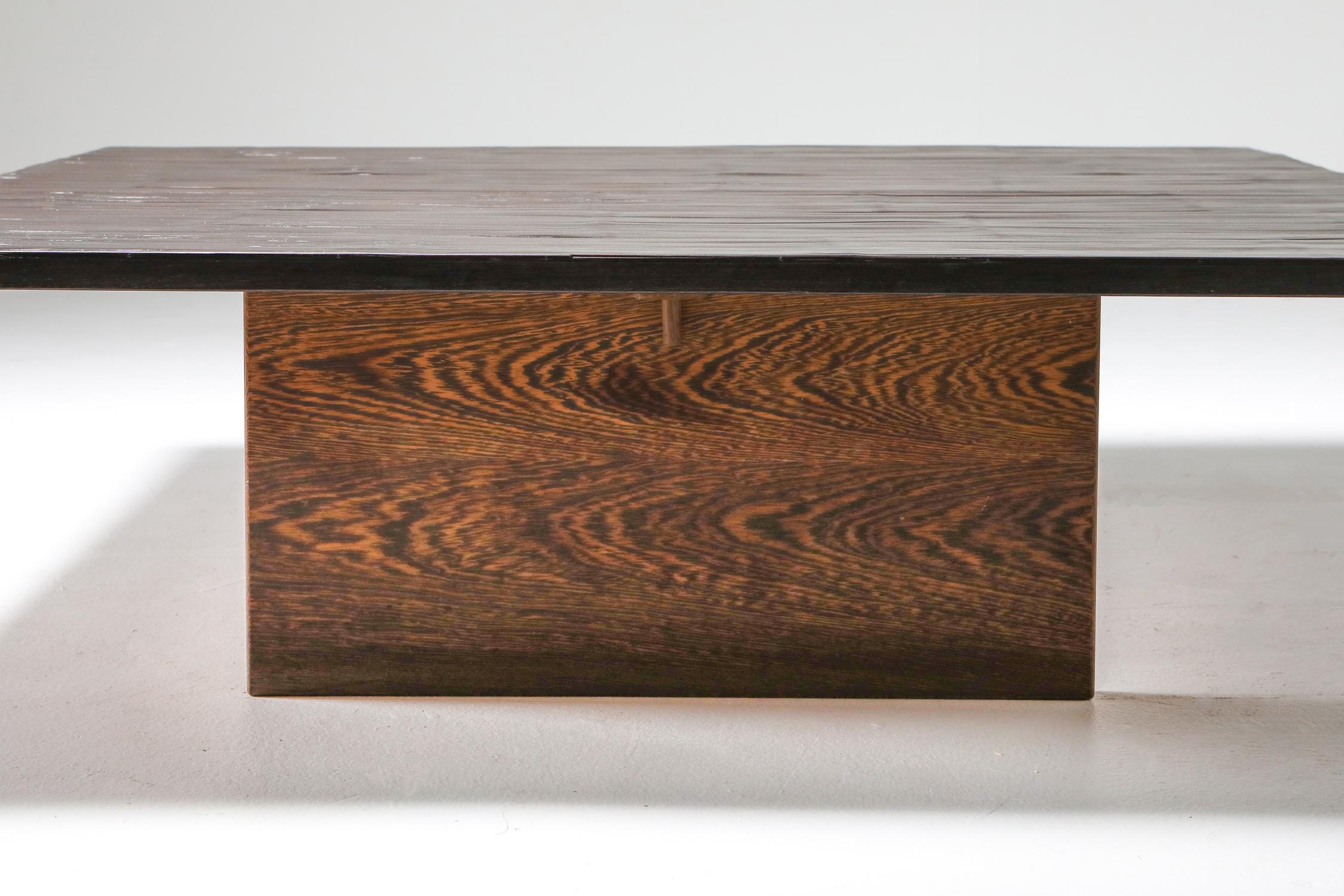 Axel Vervoordt Wenge and Bamboo Coffee Table, 1980s 1