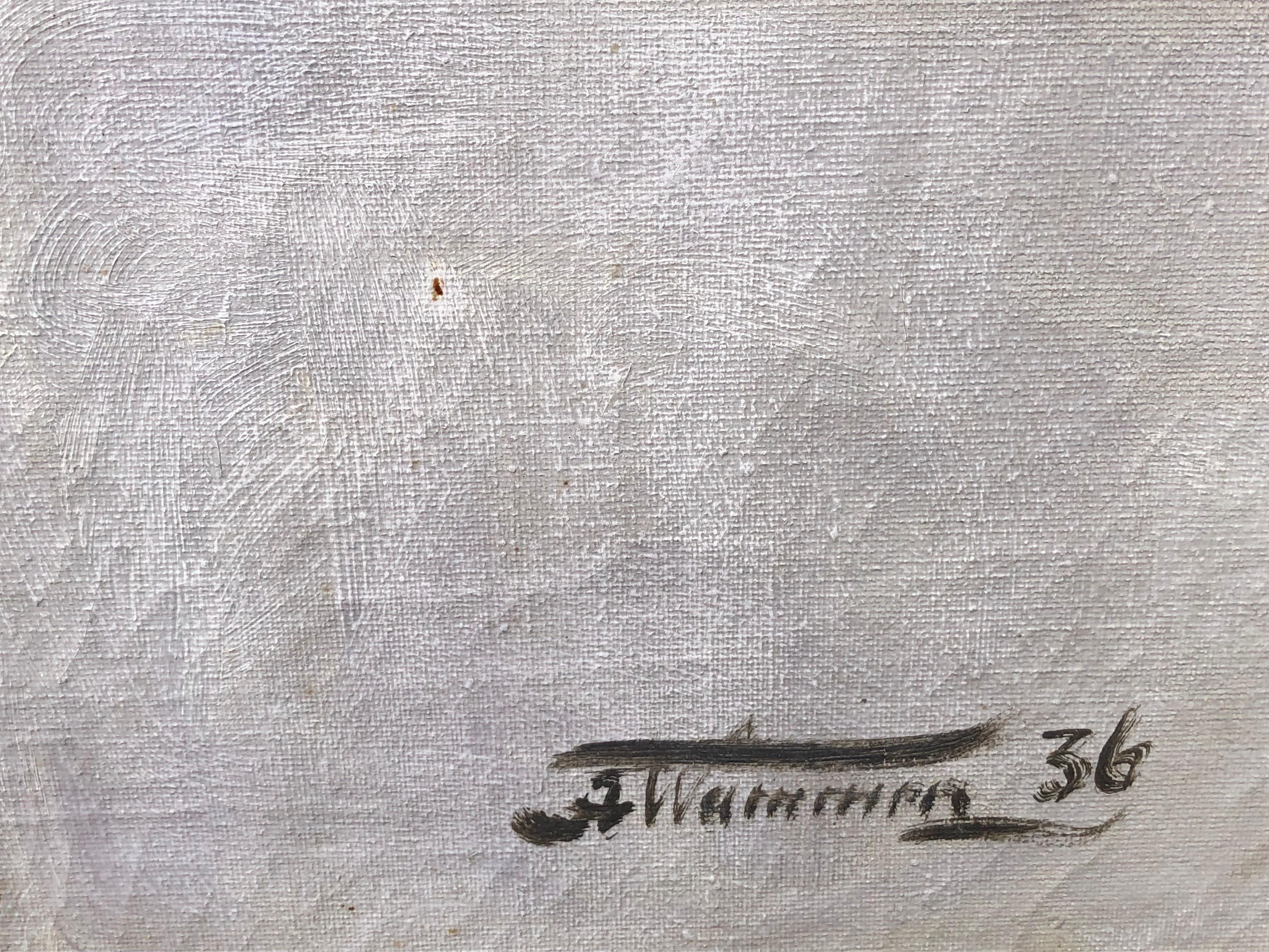 A large and decorative painting from 1930 by painter Axel Wammen who lived in Nyborg in Denmark
Oil painting, Axel Wammen, motif: Landscape, style: Naturalistic, w: 125 h: 85
Axel Waldemar Møller Wammen (1900-1978).
Signed (n th): A Wammen
Oil on